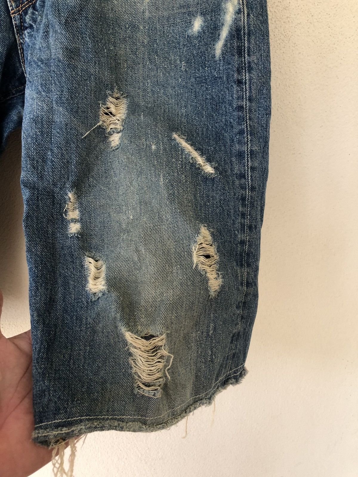 Edwin Edwin Disstressed Acid Wash Selvedge Shorts Size US 30 / EU 46 - 8 Thumbnail