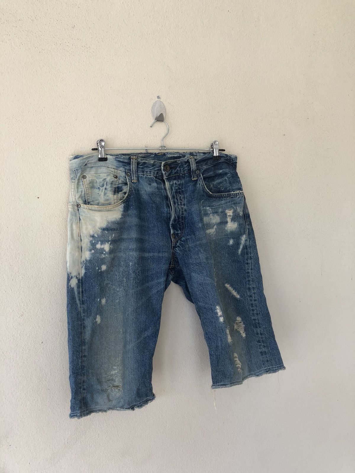 Edwin Edwin Disstressed Acid Wash Selvedge Shorts Size US 30 / EU 46 - 3 Thumbnail