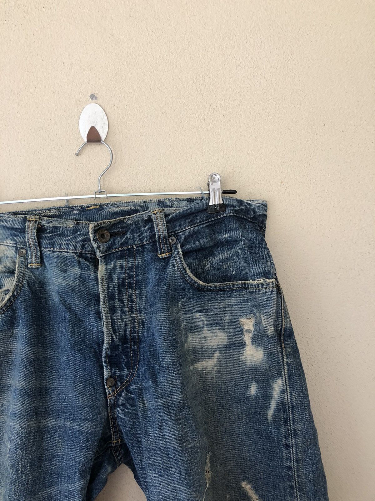Edwin Edwin Disstressed Acid Wash Selvedge Shorts Size US 30 / EU 46 - 6 Thumbnail