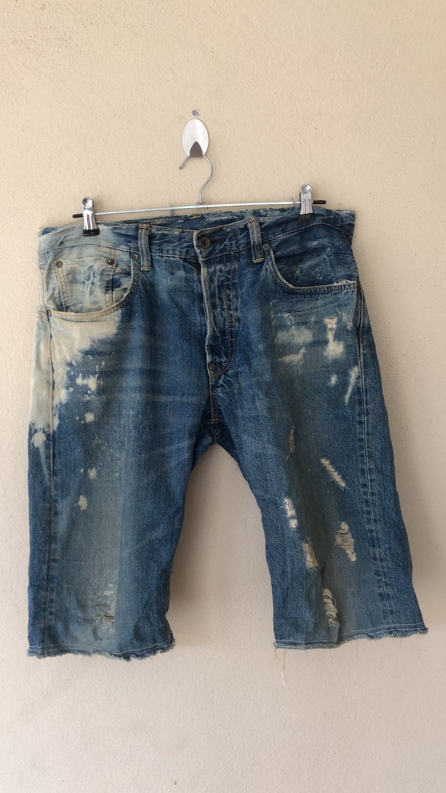 Edwin Edwin Disstressed Acid Wash Selvedge Shorts Size US 30 / EU 46 - 4 Thumbnail