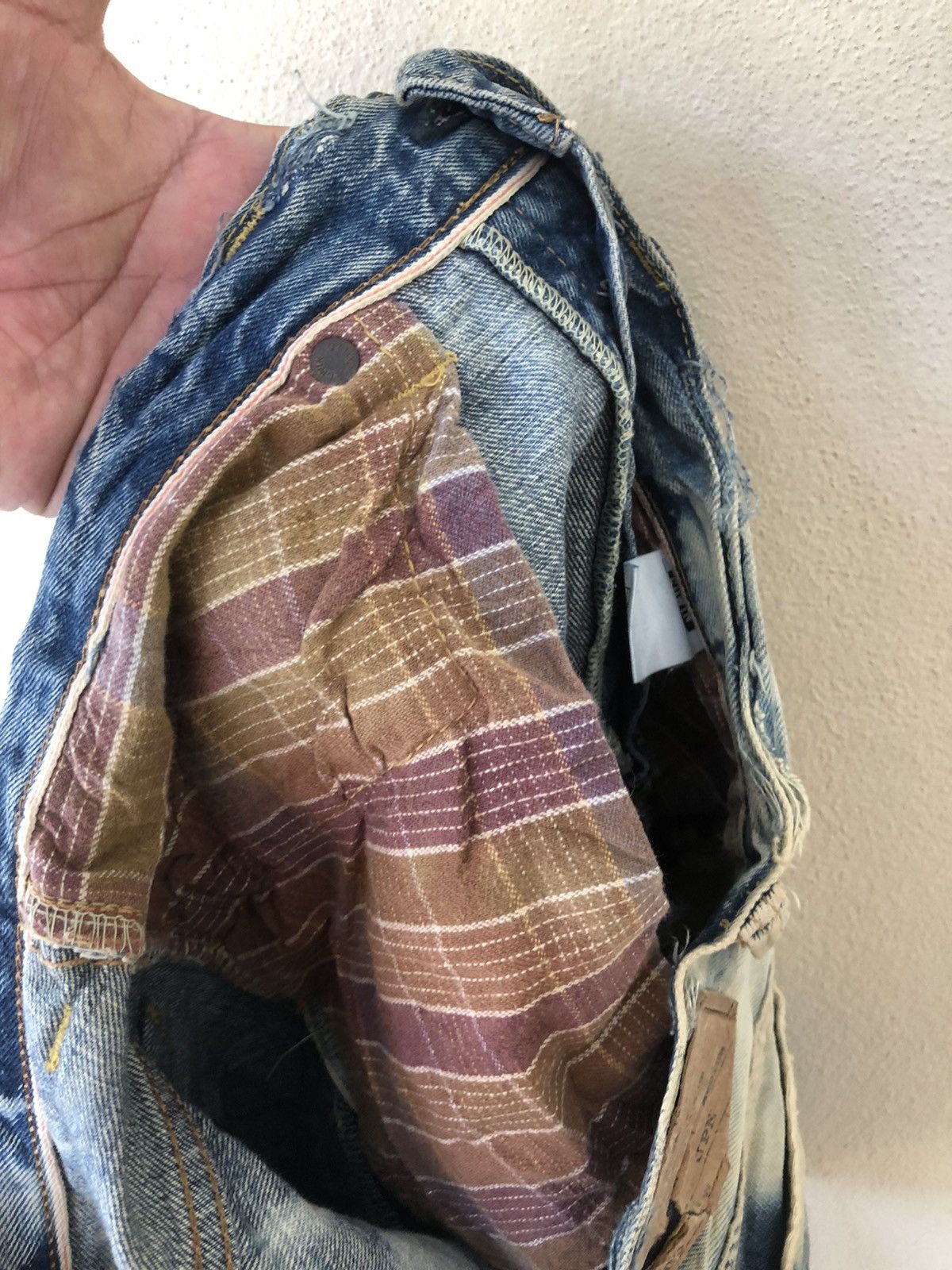 Edwin Edwin Disstressed Acid Wash Selvedge Shorts Size US 30 / EU 46 - 22 Thumbnail