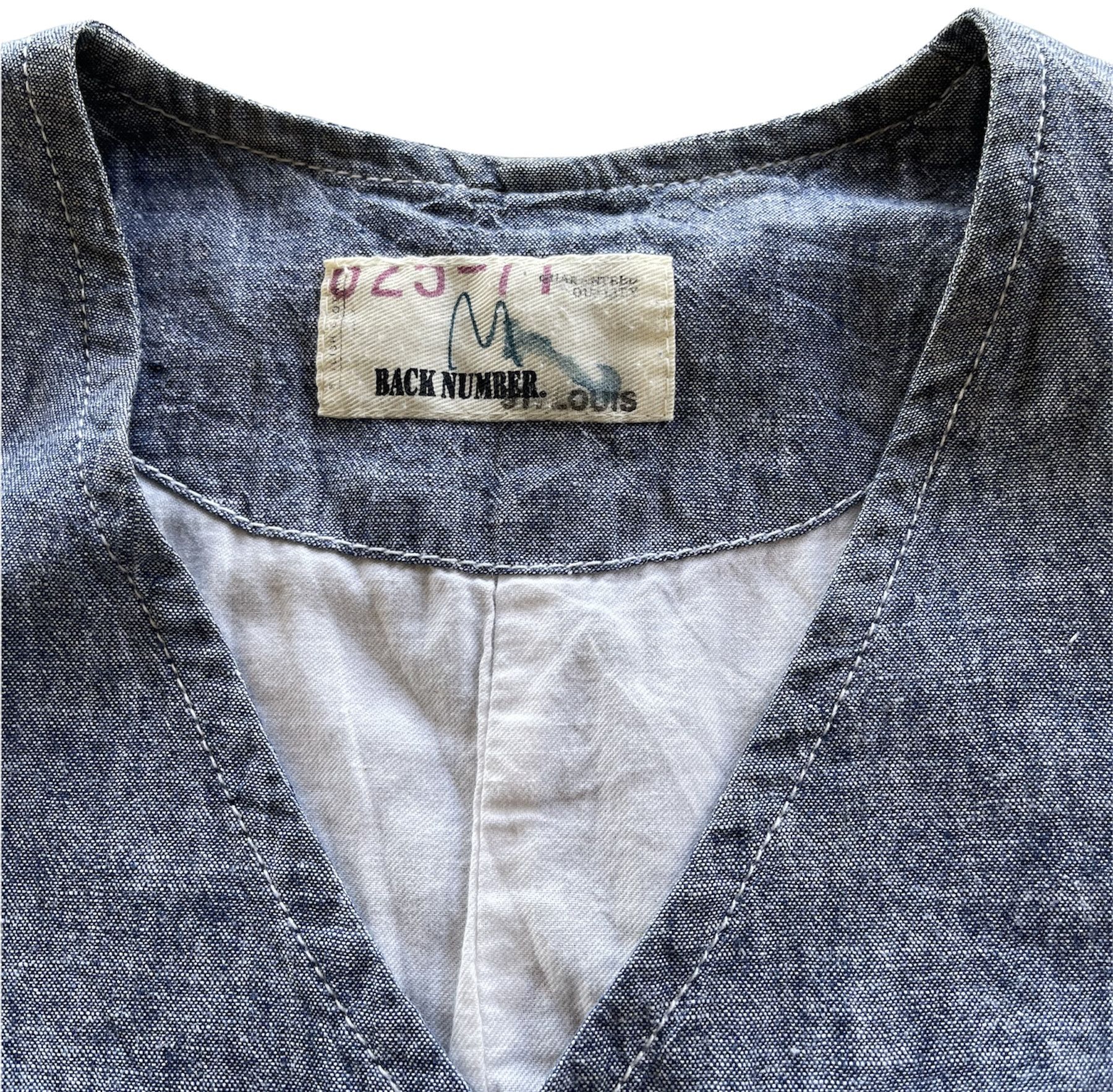 Vintage BACK NUMBER VEST JAPAN Size 36S - 3 Thumbnail