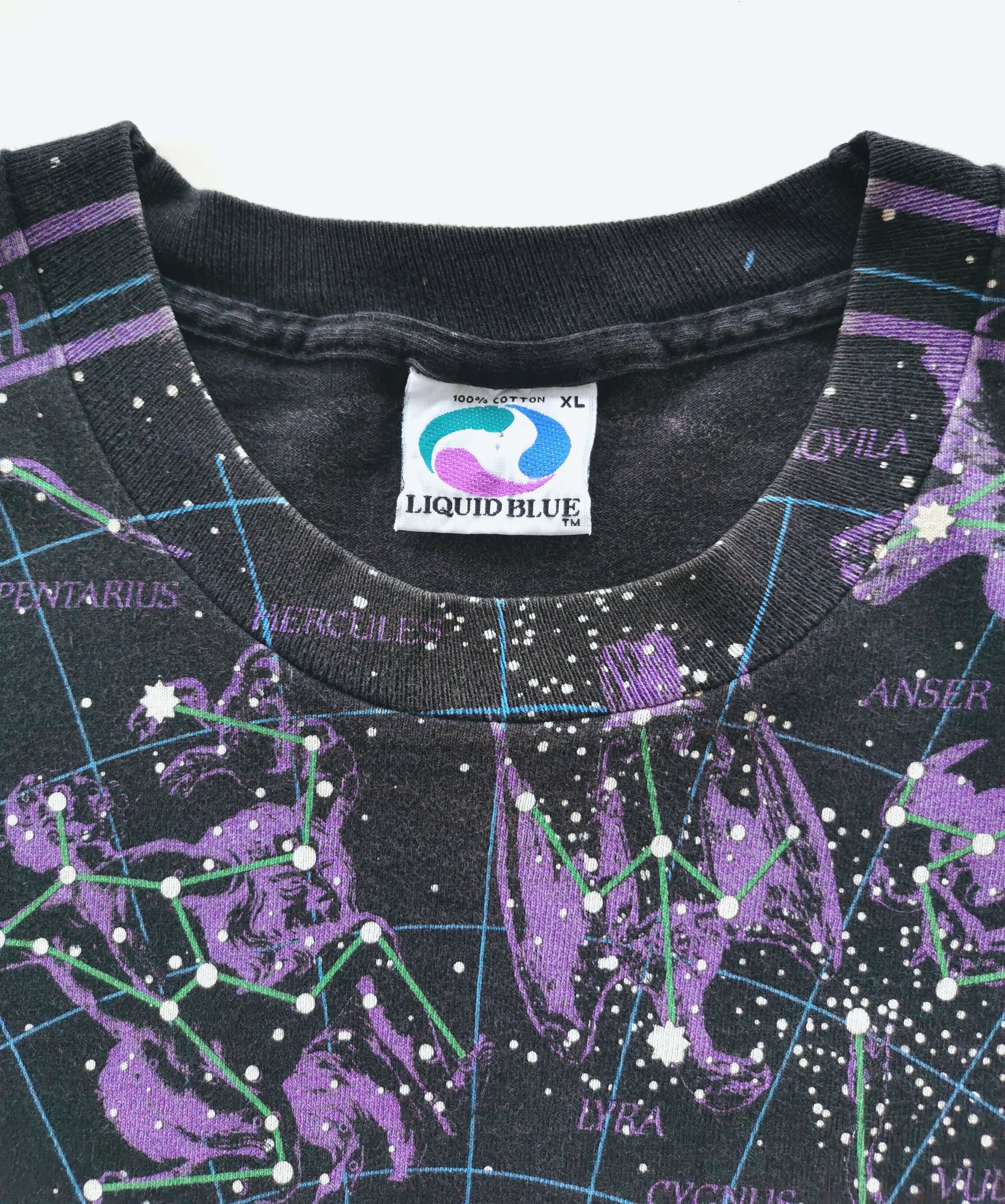 Arts & Science 1993 Liquid Blue Hemisphere Boreal Austral Vintage Tshirt Size US XL / EU 56 / 4 - 13 Thumbnail