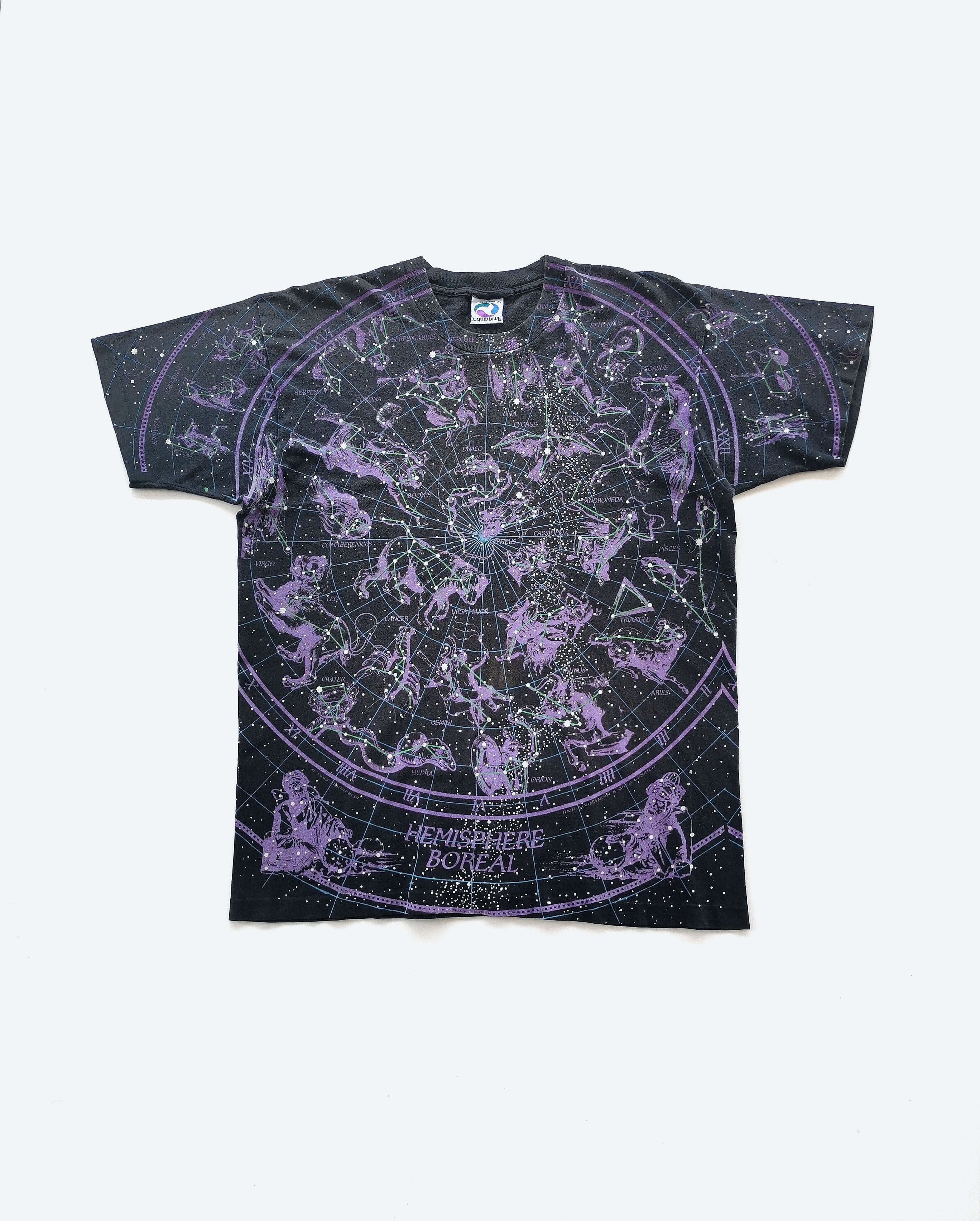 Arts & Science 1993 Liquid Blue Hemisphere Boreal Austral Vintage Tshirt Size US XL / EU 56 / 4 - 1 Thumbnail