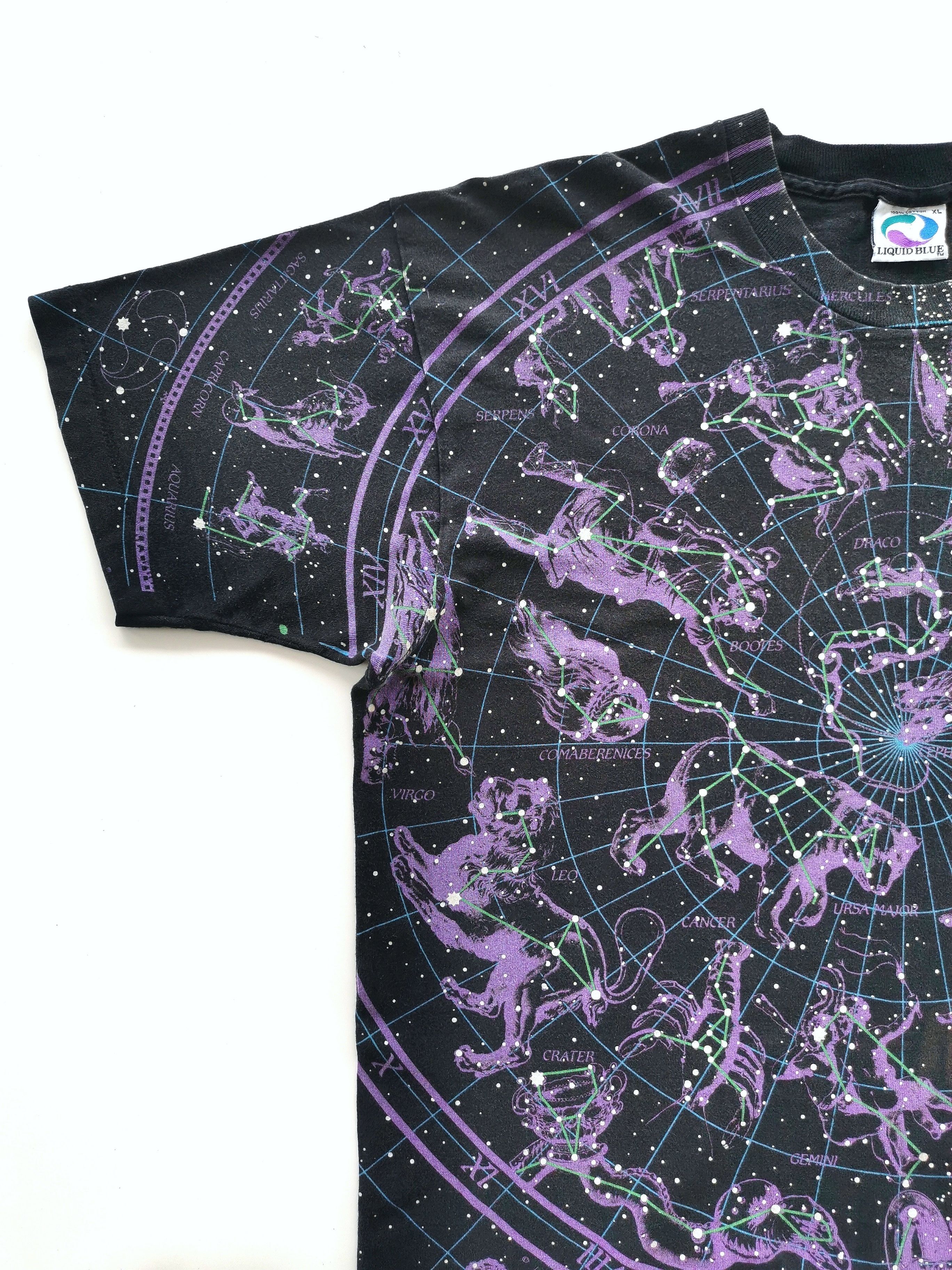 Arts & Science 1993 Liquid Blue Hemisphere Boreal Austral Vintage Tshirt Size US XL / EU 56 / 4 - 5 Thumbnail