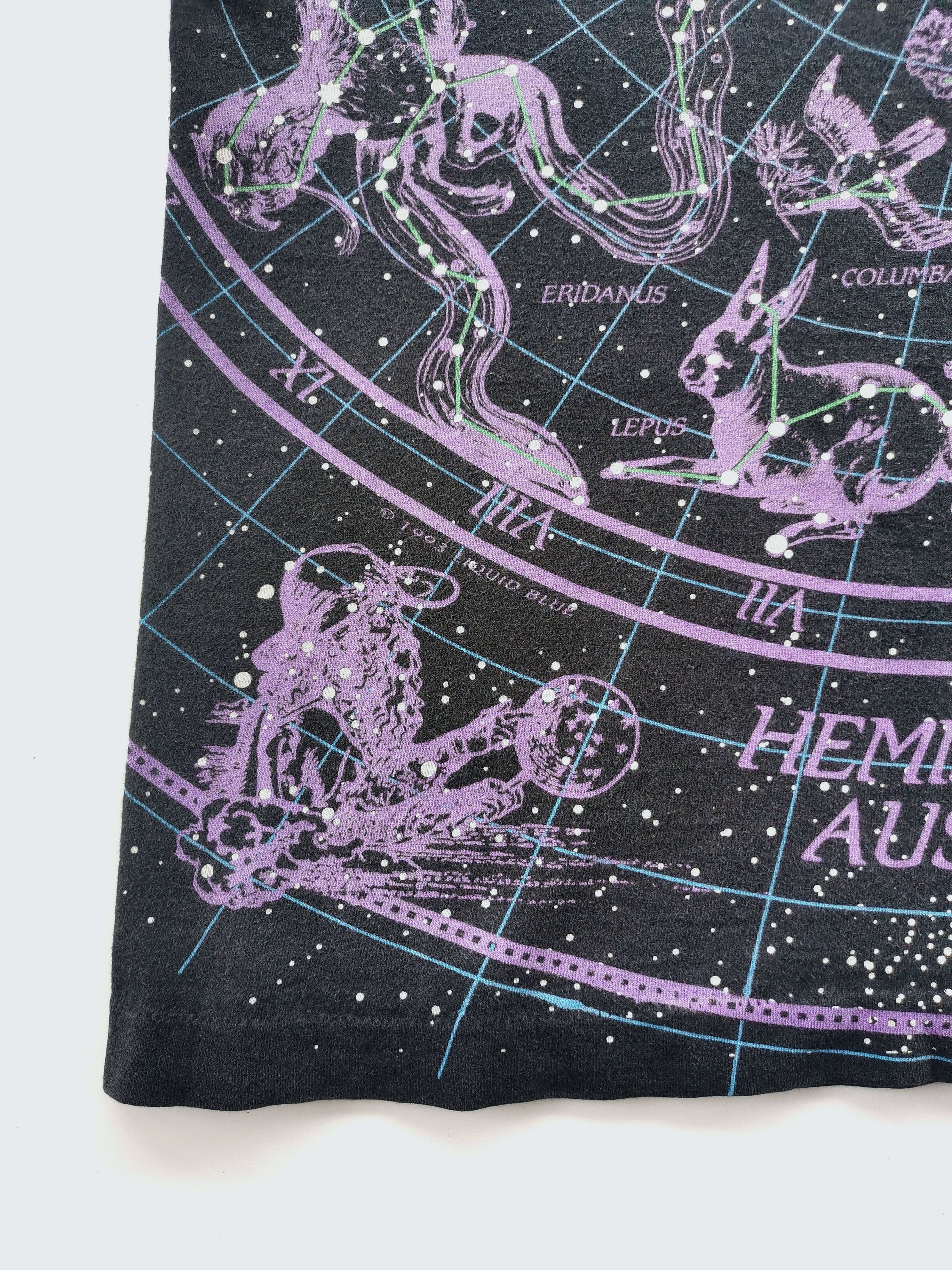 Arts & Science 1993 Liquid Blue Hemisphere Boreal Austral Vintage Tshirt Size US XL / EU 56 / 4 - 10 Thumbnail