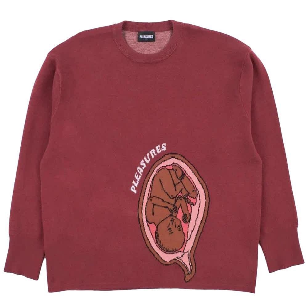 image of Pleasures Utero Sweater in Maroon, Men's (Size Medium)