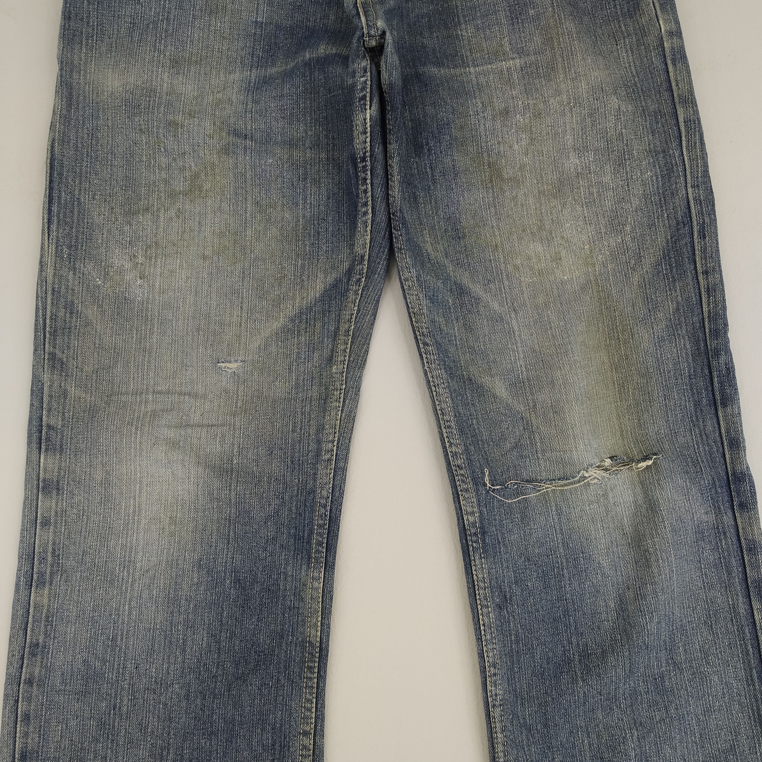 Denime W33 Kanji Jeans Leather Pocket Baggy Jeans Denim Jeans Size US 33 - 3 Thumbnail