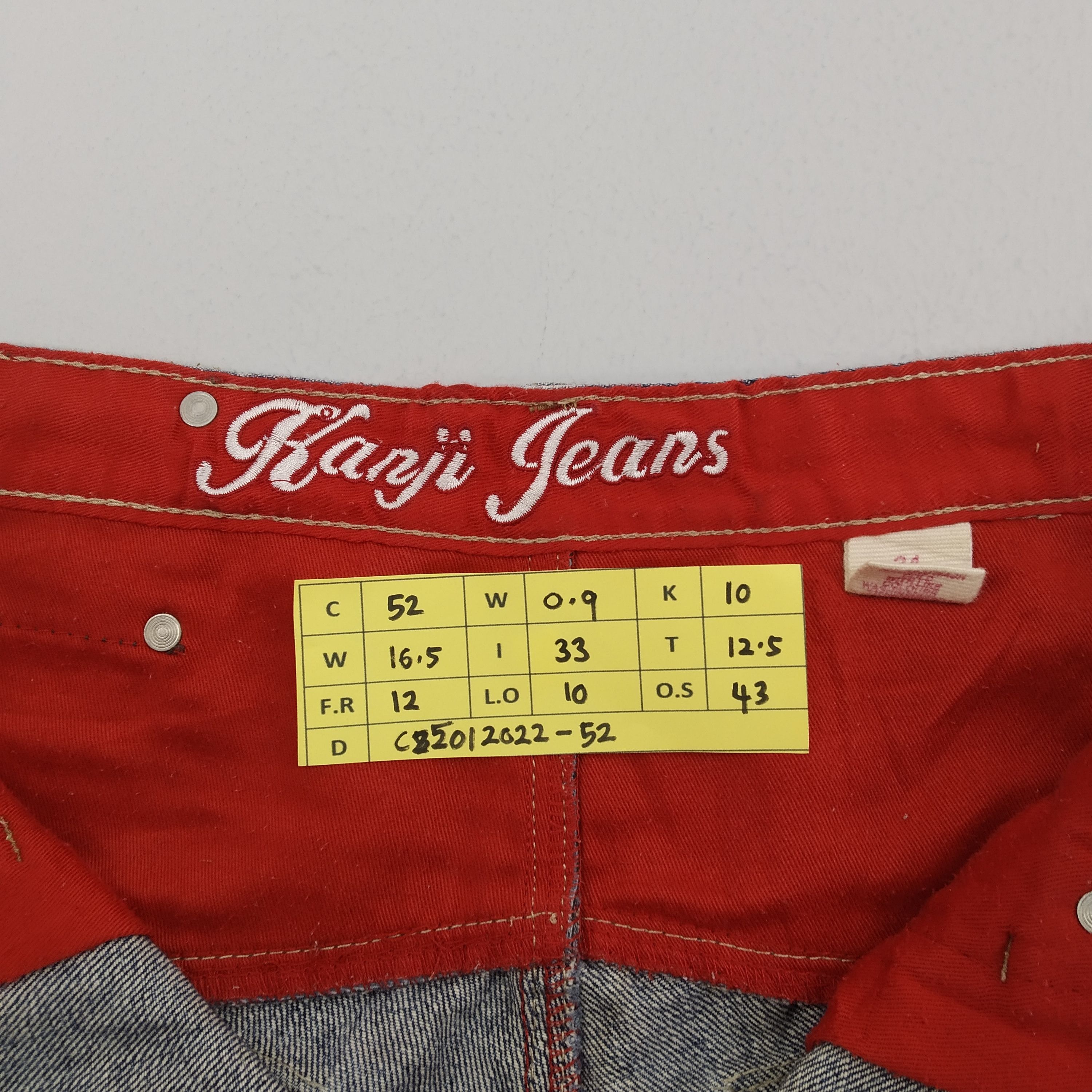 Denime W33 Kanji Jeans Leather Pocket Baggy Jeans Denim Jeans Size US 33 - 14 Thumbnail