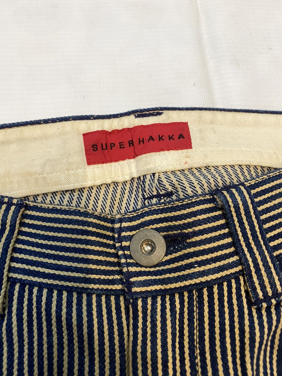 14th Addiction × If Six Was Nine × Japanese Brand Kapital Inspired Super Hakka Hickory Stripe Denim Pant Size US 31 - 3 Thumbnail