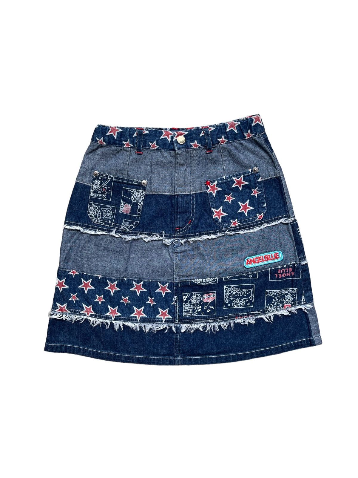 image of 20471120 x Hysteric Glamour Angel Blue Fullprints Mini Skirts in Jeans, Women's (Size 24)