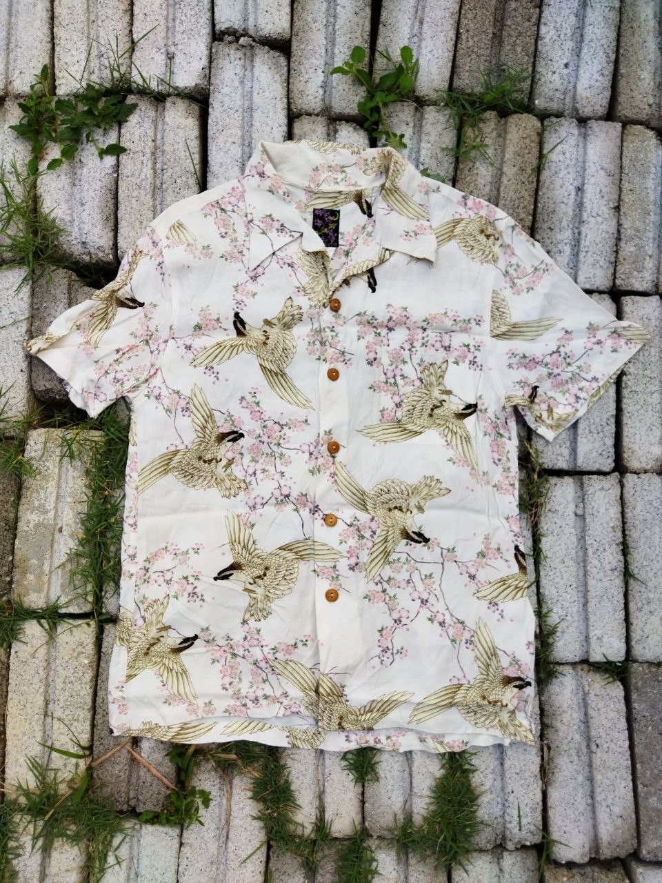 Japanese Brand Oniwa Soto Japan Eagle Motif Rayon Hawaiian Shirt Size US L / EU 52-54 / 3 - 1 Thumbnail