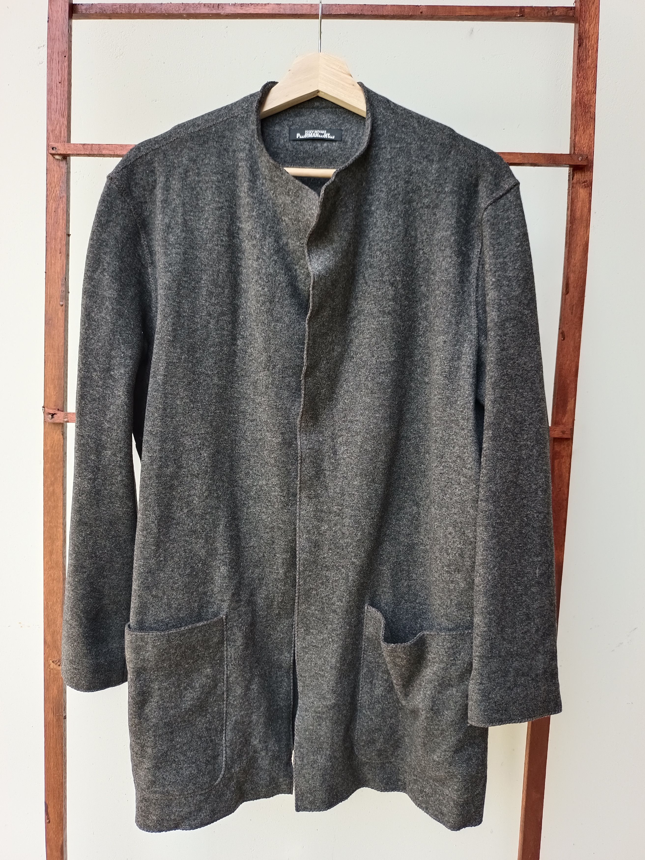 image of Issey Miyake Permanente Wool Outerwear in Grey, Men's (Size Medium)