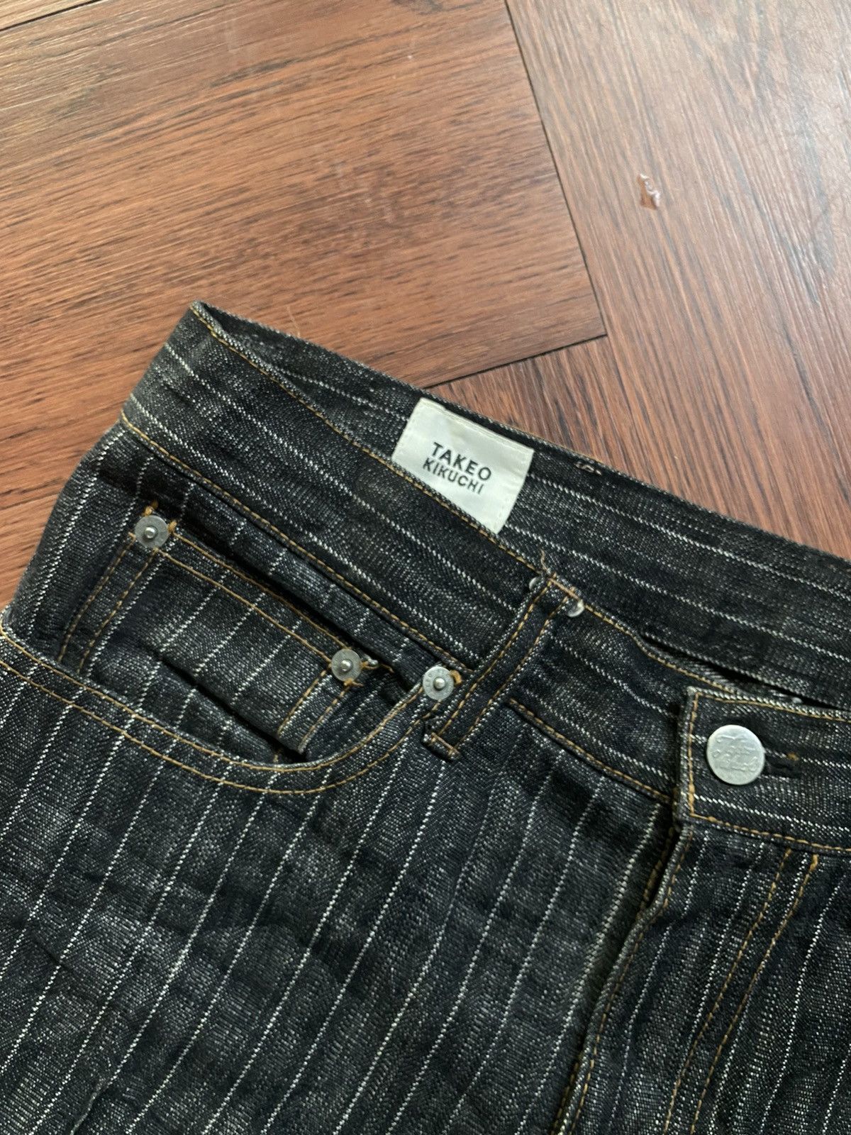 Japanese Brand Vintage Takeo Kikuchi Stripe Pants Size US 31 - 4 Thumbnail