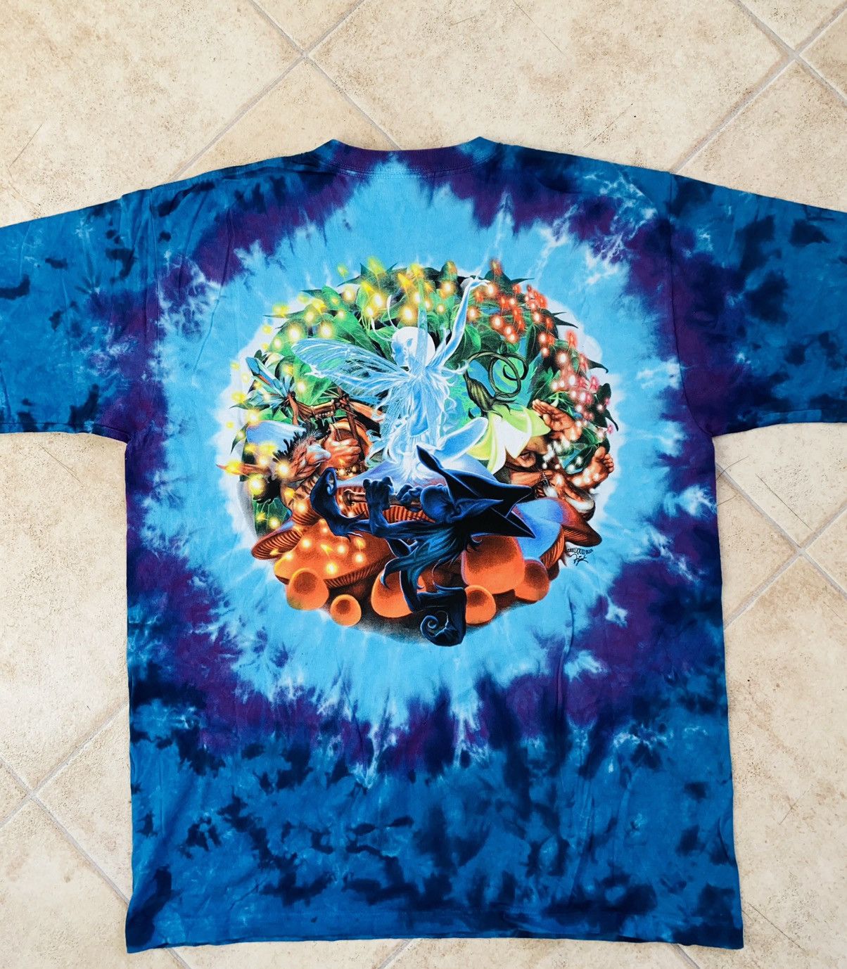 Liquid Blue Mushroom Garden 1999 USA Tie Dye Tee Travis Skott Supreme Size US L / EU 52-54 / 3 - 6 Thumbnail