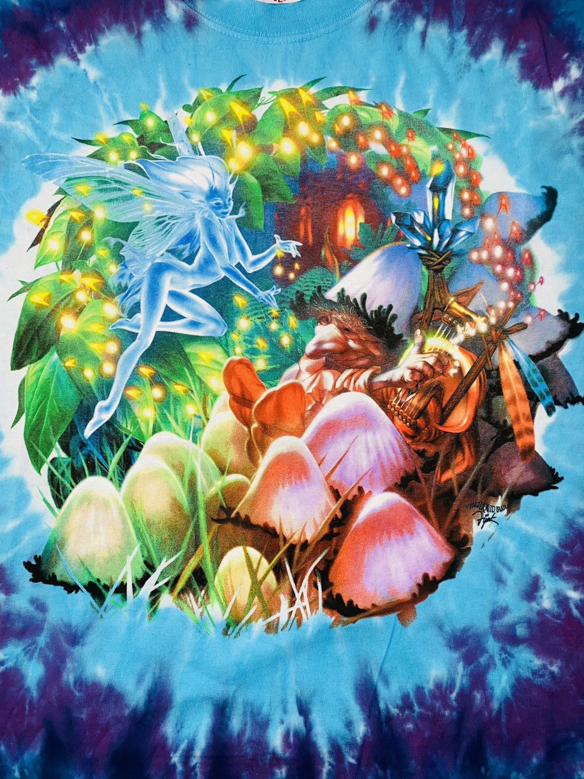 Liquid Blue Mushroom Garden 1999 USA Tie Dye Tee Travis Skott Supreme Size US L / EU 52-54 / 3 - 3 Thumbnail