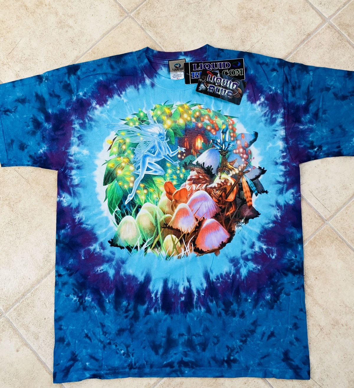 Liquid Blue Mushroom Garden 1999 USA Tie Dye Tee Travis Skott Supreme Size US L / EU 52-54 / 3 - 1 Thumbnail