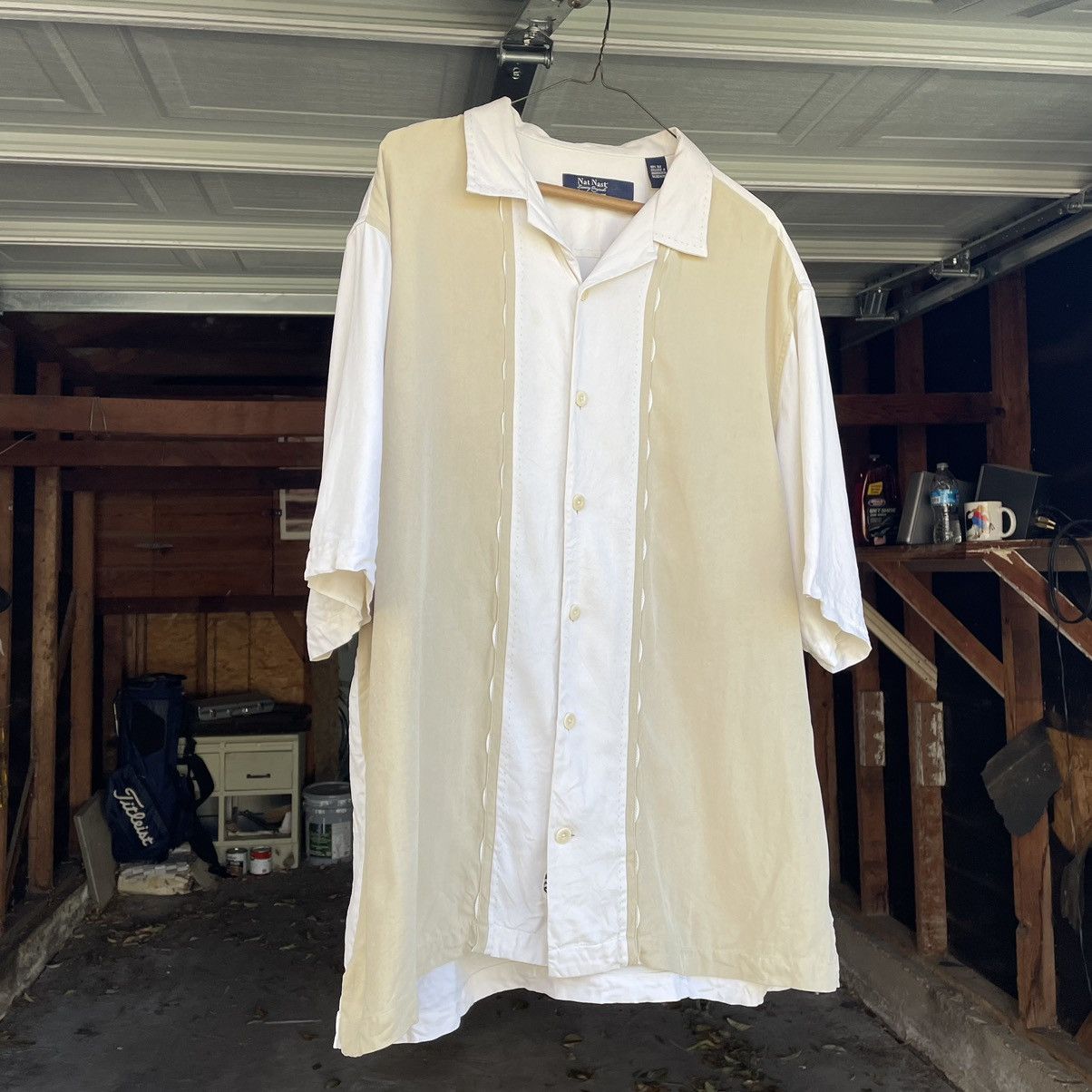 Nat Nast × Vintage Vintage Camp Collar Bowling Shirt Earthtones Silk Size US XL / EU 56 / 4 - 2 Thumbnail