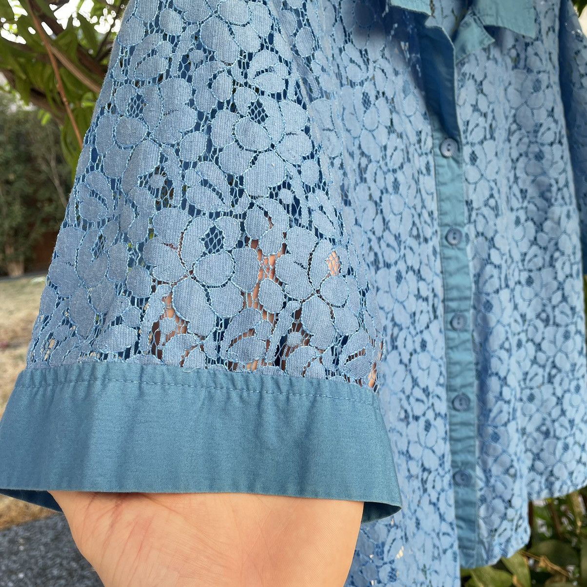 Vintage Vintage Cropped Lace Camp Collar Shirt Floral Bowling Boxy Size US L / EU 52-54 / 3 - 5 Thumbnail