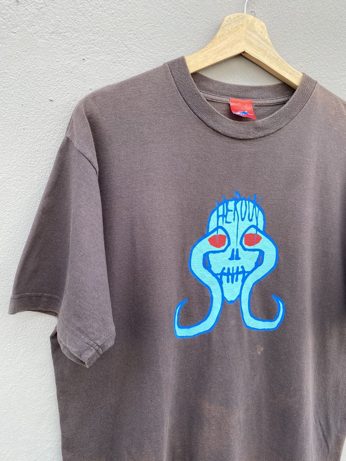 Hook-Ups Vintage 90s HEROIN Skateboard Skulls Rare Graphics Tshirt Size US L / EU 52-54 / 3 - 2 Thumbnail