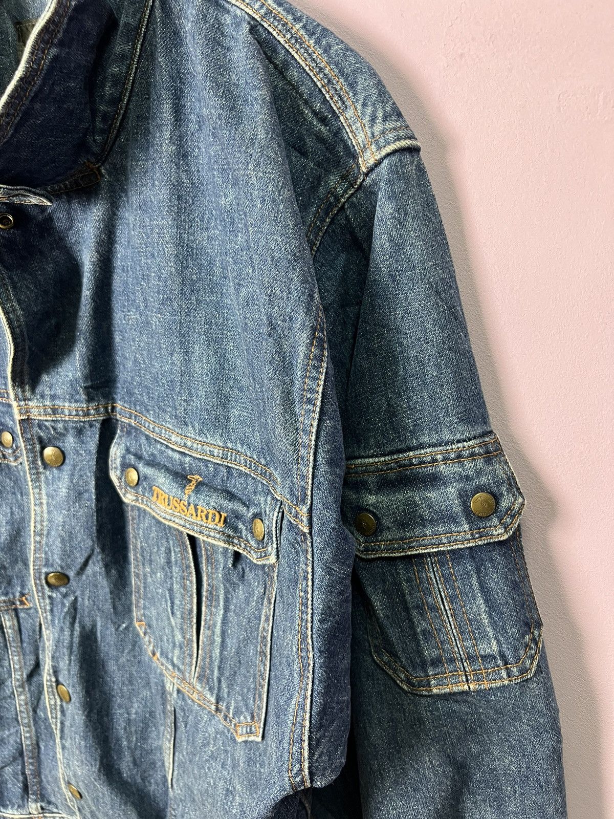 Trussardi 🔥Rare Vintage Trussardi Milano Denim Jacket Size US L / EU 52-54 / 3 - 7 Thumbnail