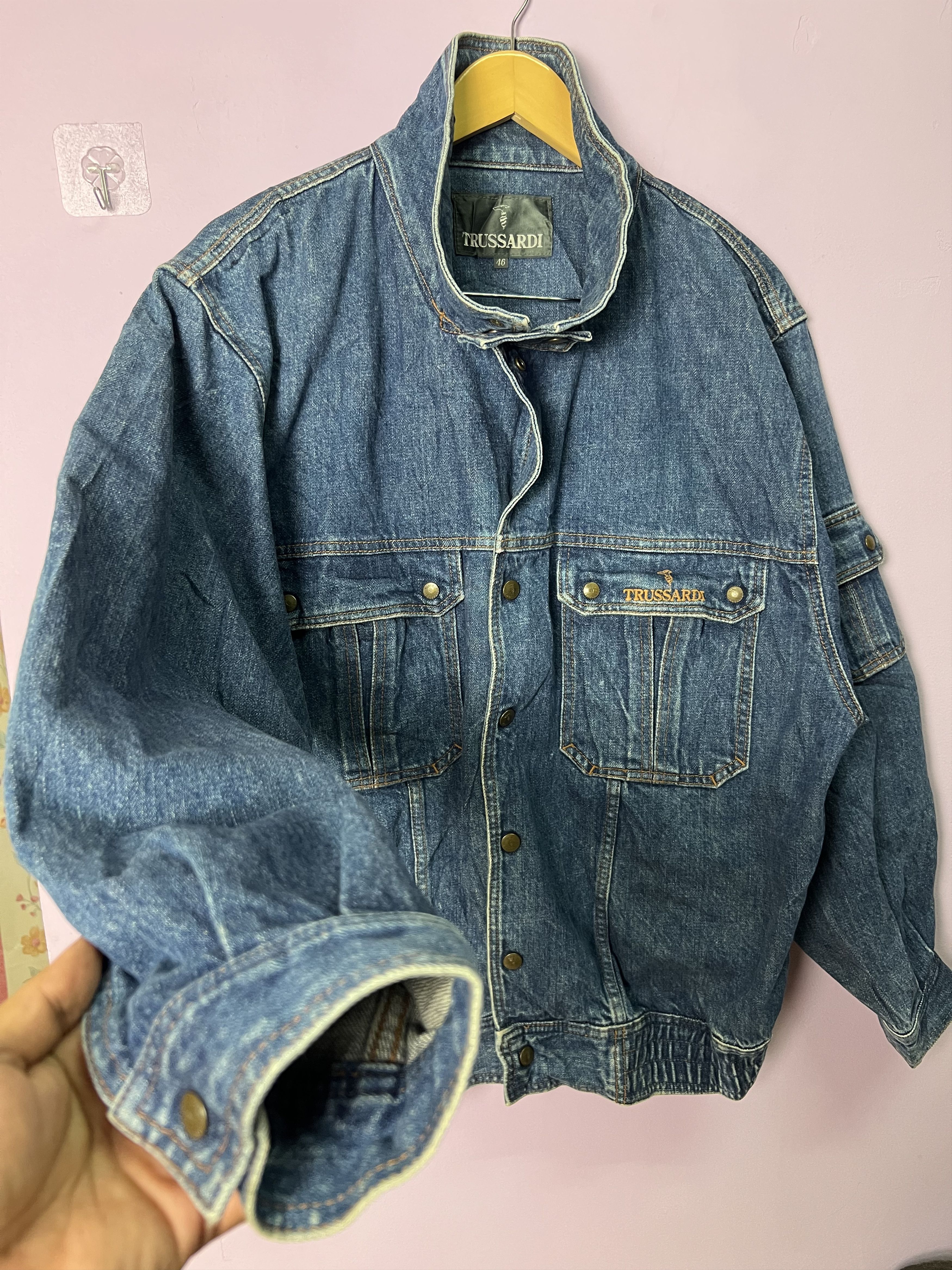Trussardi 🔥Rare Vintage Trussardi Milano Denim Jacket Size US L / EU 52-54 / 3 - 16 Thumbnail