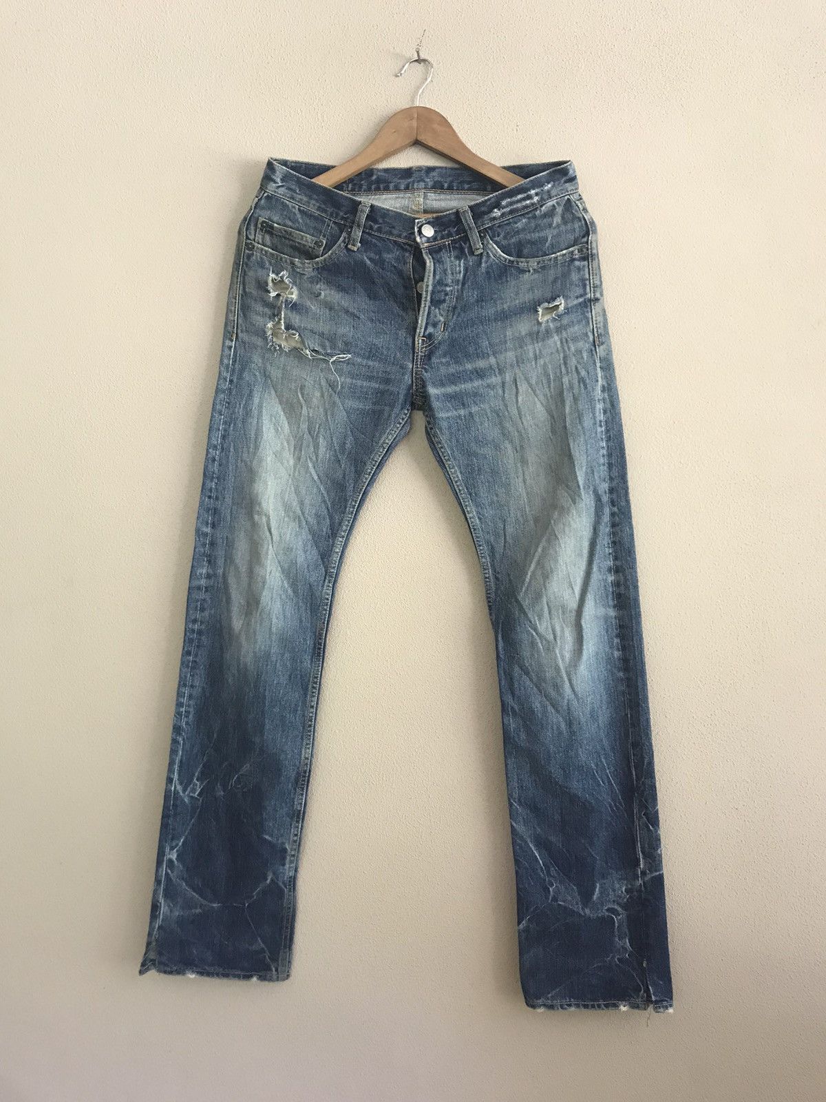 image of Distressed Denim x Hysteric Glamour Kinky By Hysteric Glamour Distressed Jeans, Men's (Size 32)