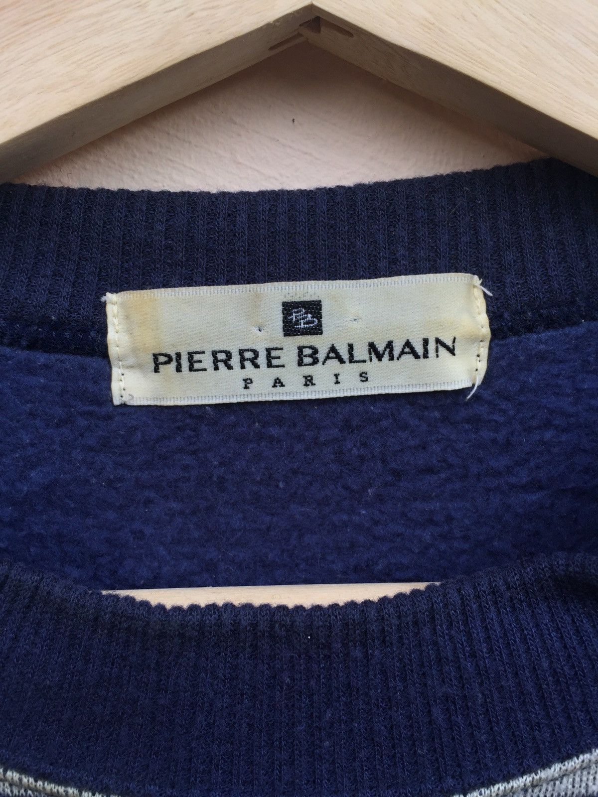 Designer × Pierre Balmain × Vintage Vintage Pierre Balmain Paris Stripe Crewneck Size US L / EU 52-54 / 3 - 4 Thumbnail