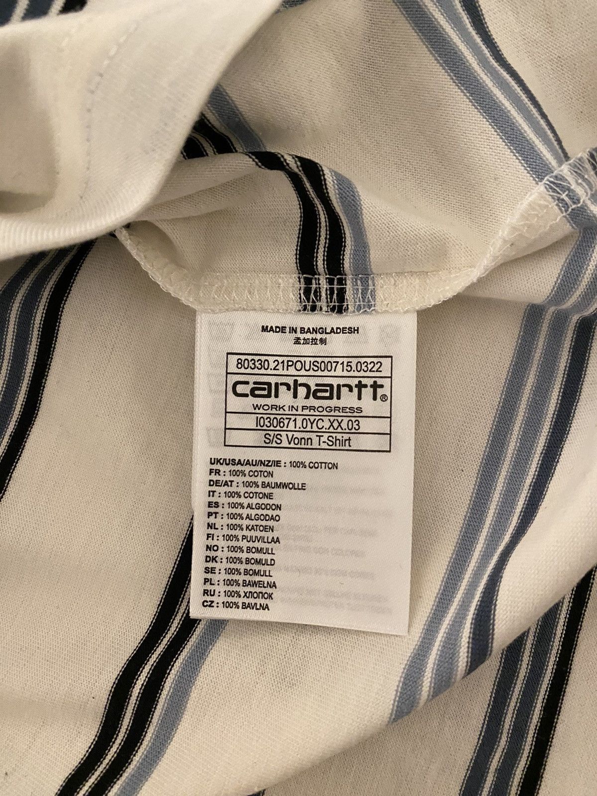 Carhartt Wip Carhartt WIP Vonn Stripe T-shirt NWT Size US XL / EU 56 / 4 - 7 Thumbnail
