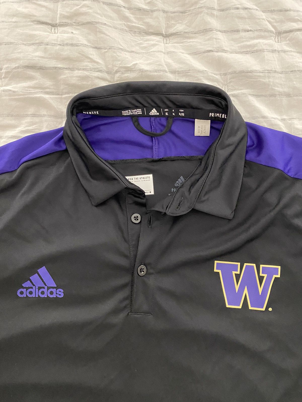 Adidas Adidas U of Washington PrimeBlue Polo XL Size US XL / EU 56 / 4 - 7 Thumbnail