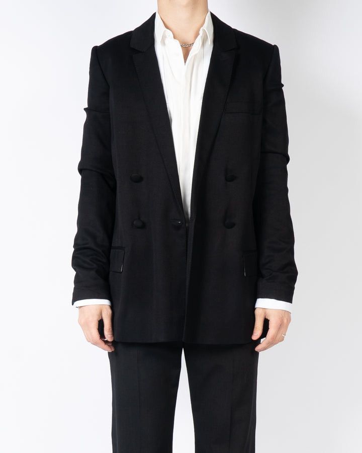 image of Haider Ackermann Ss19 Double Breasted Viscose Blazer in Black, Men's (Size Medium)