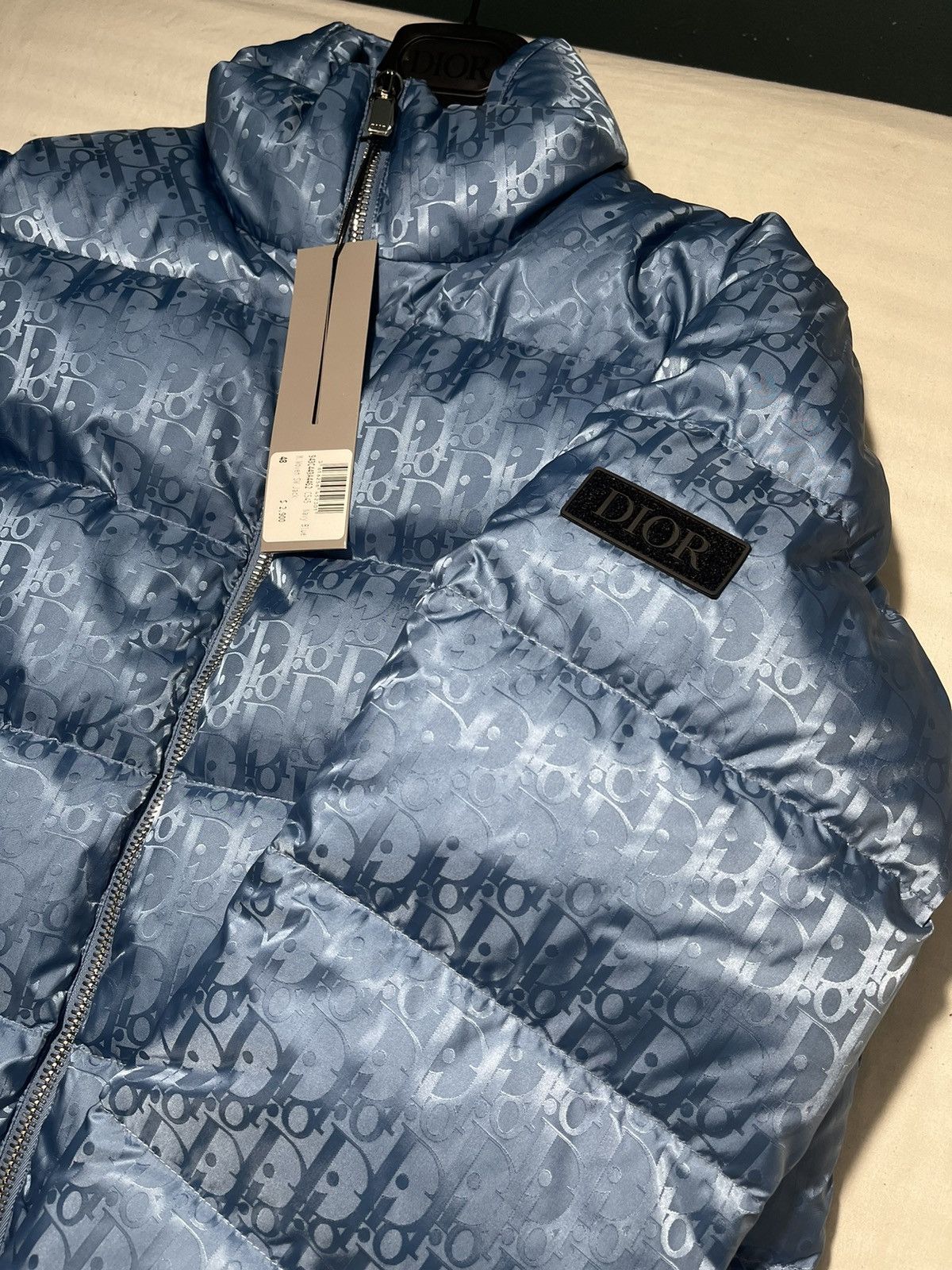 image of Dior Blue Oblique Down Jacket, Men's (Size Medium)