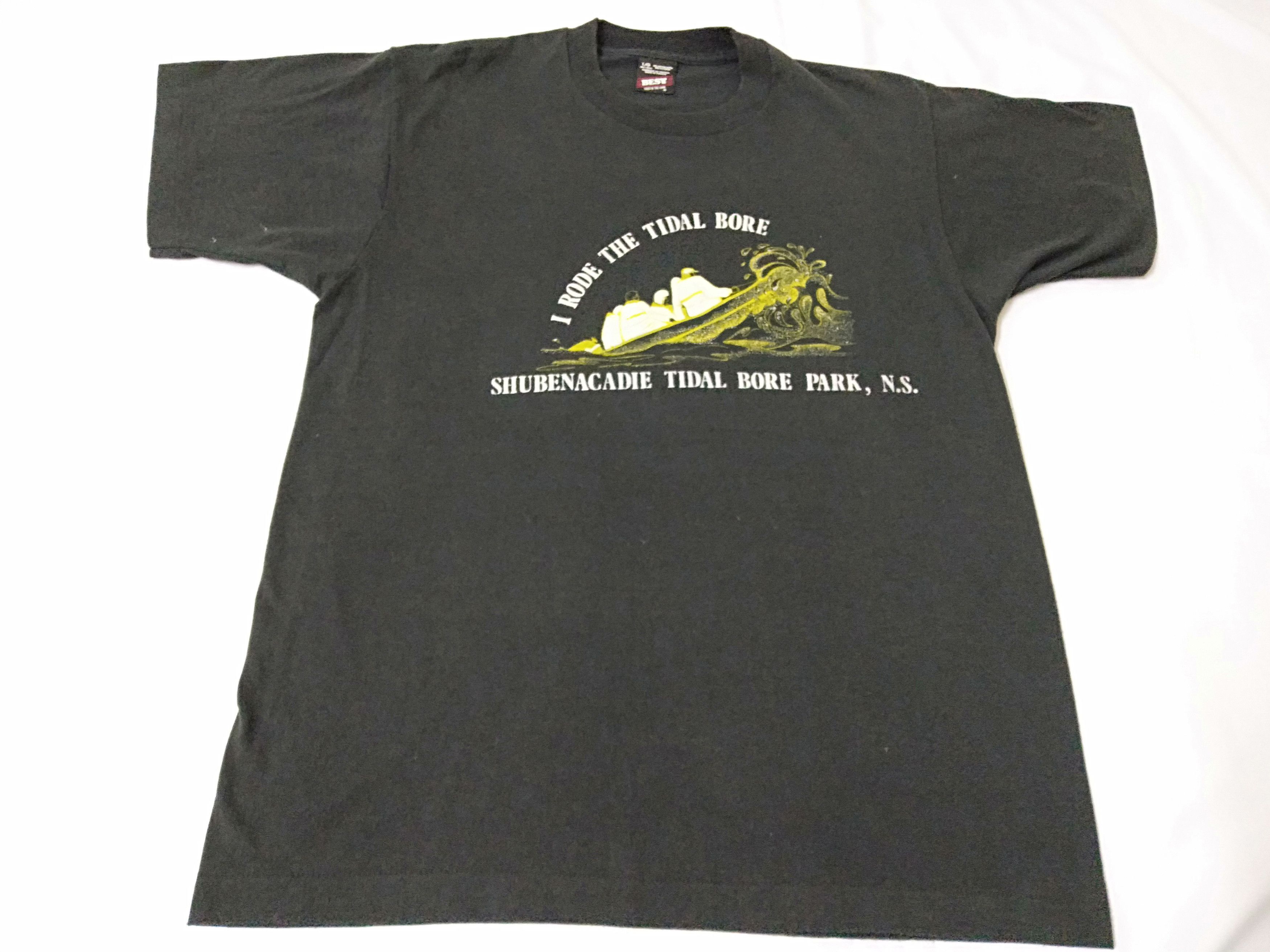 Vintage Vintage 90s Schubenadie Tidal Bore 50/50 Tee Usa Size US L / EU 52-54 / 3 - 1 Thumbnail