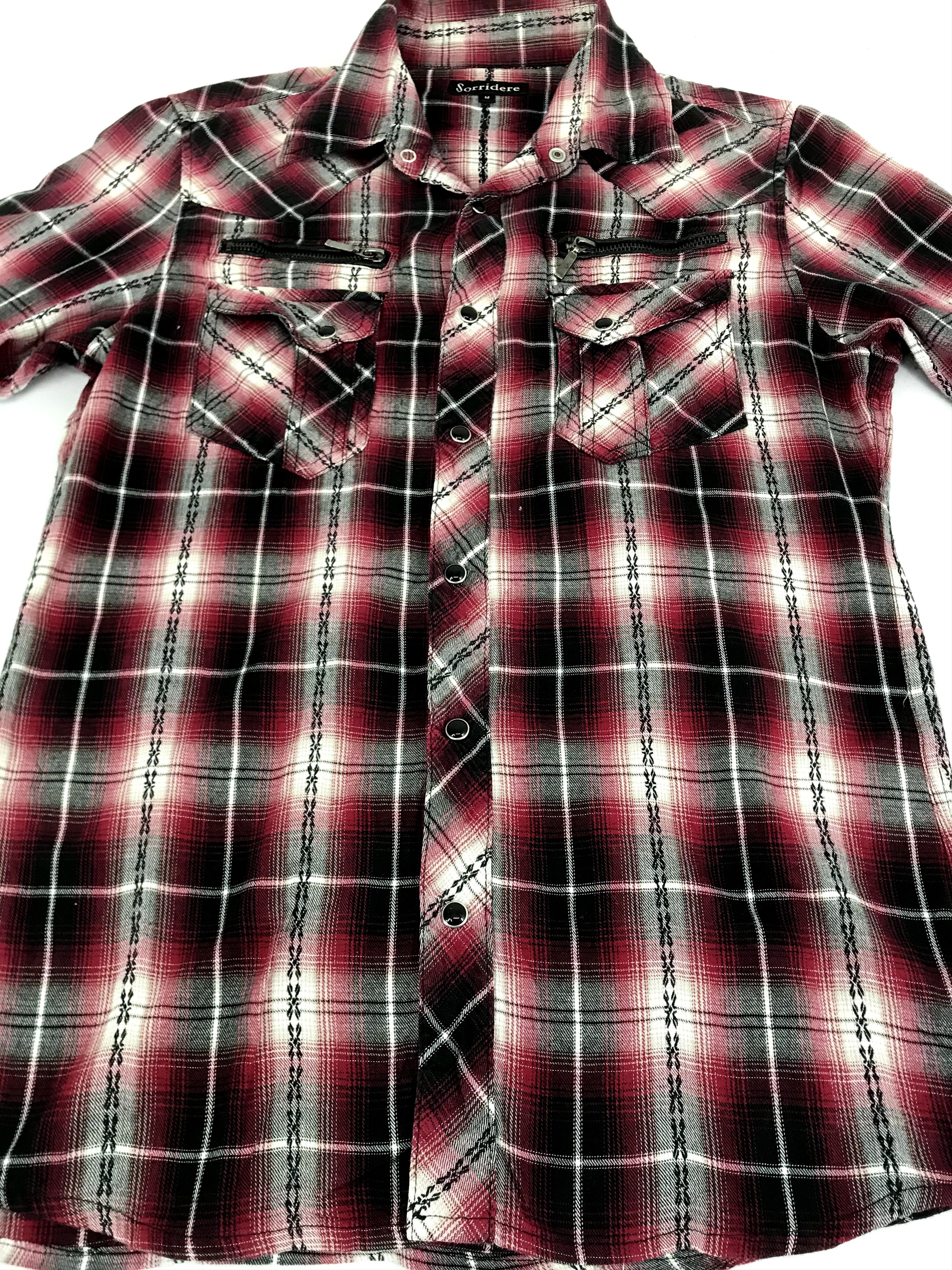 Flannel Sorridere Snap Button Shadow Plaid Checked Flannel Shirt Size US S / EU 44-46 / 1 - 3 Thumbnail