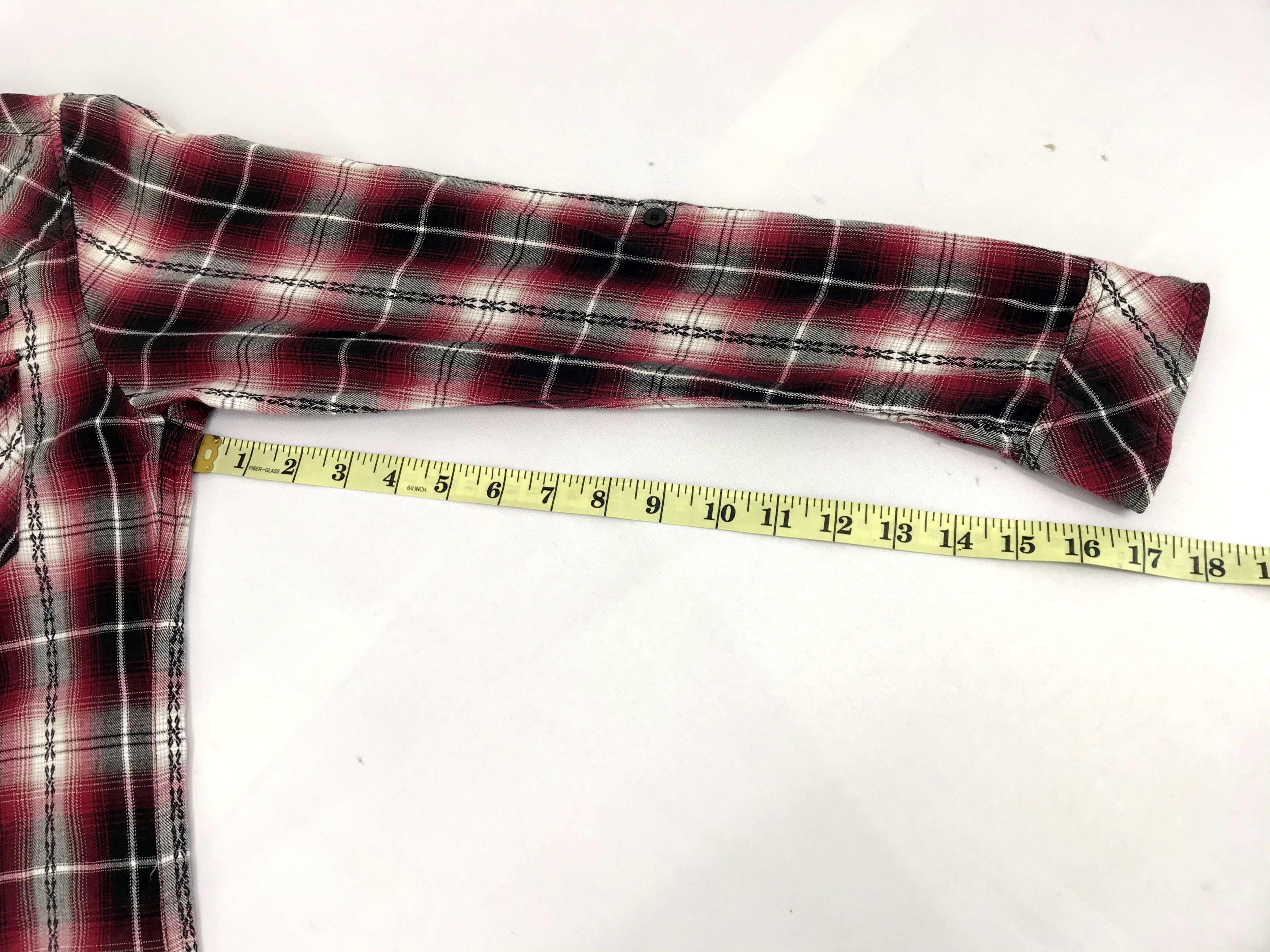 Flannel Sorridere Snap Button Shadow Plaid Checked Flannel Shirt Size US S / EU 44-46 / 1 - 13 Thumbnail