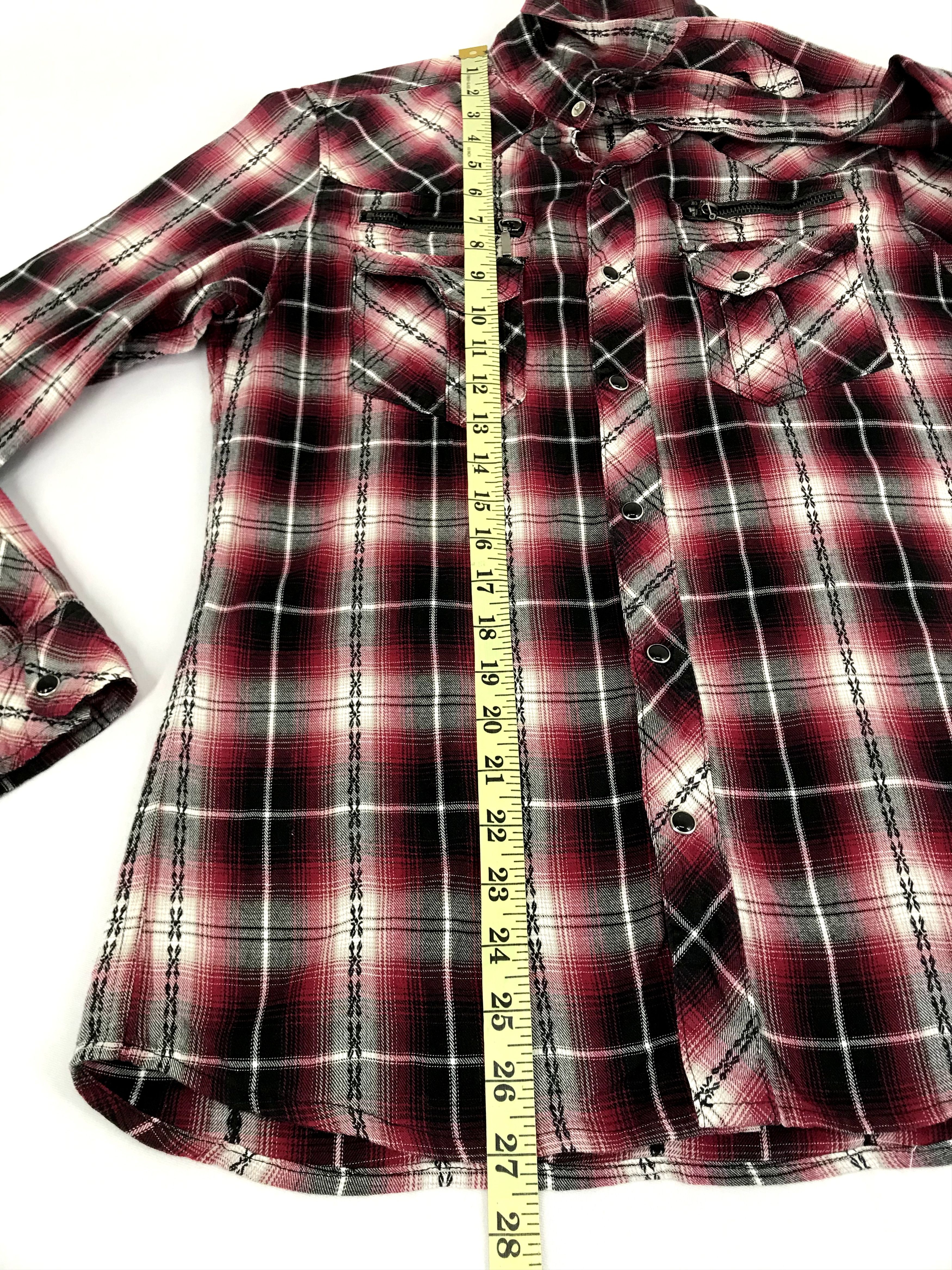 Flannel Sorridere Snap Button Shadow Plaid Checked Flannel Shirt Size US S / EU 44-46 / 1 - 12 Thumbnail