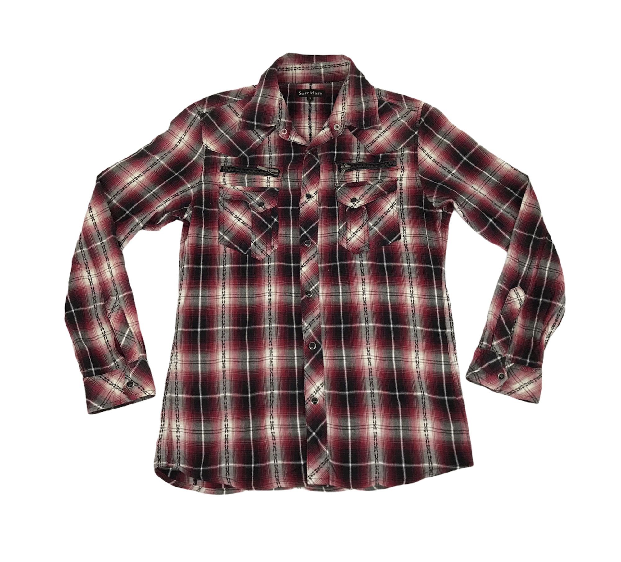 Flannel Sorridere Snap Button Shadow Plaid Checked Flannel Shirt Size US S / EU 44-46 / 1 - 1 Thumbnail