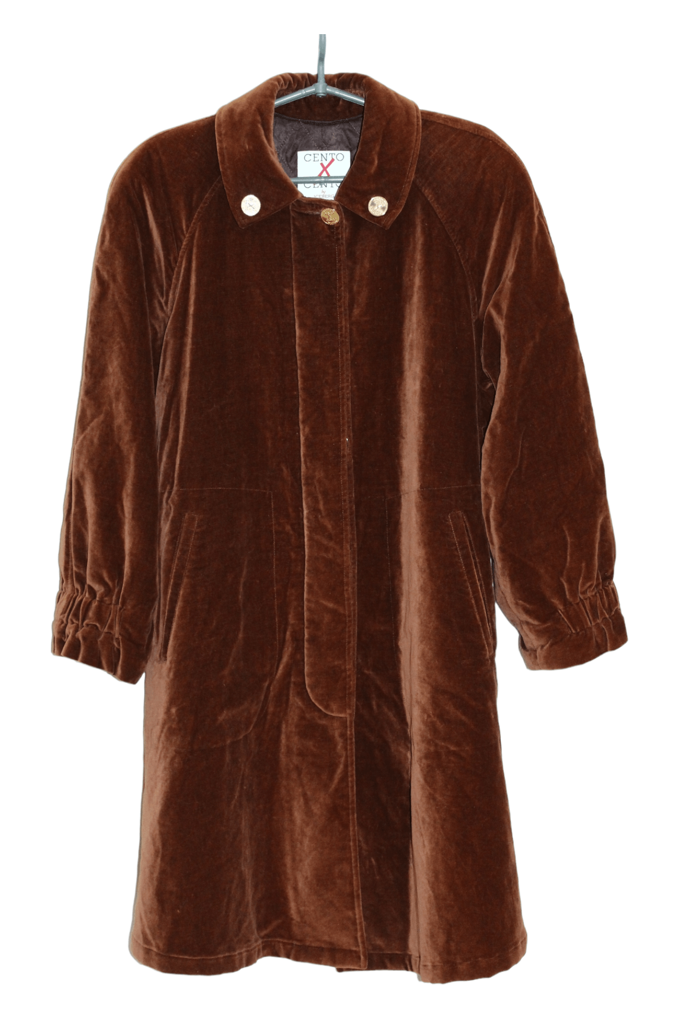 Iceberg Cento x Cento by Iceberg Velour Padded Overcoat Size M / US 6-8 / IT 42-44 - 3 Thumbnail
