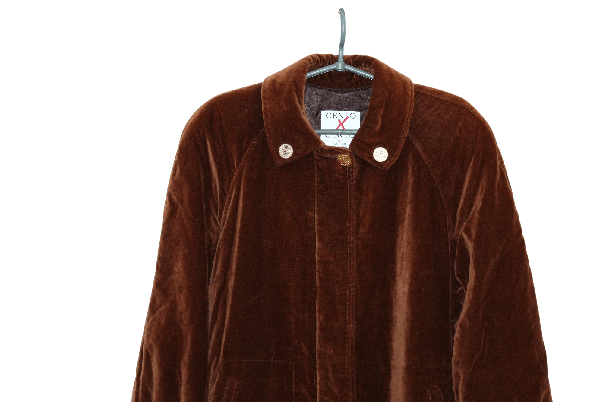 Iceberg Cento x Cento by Iceberg Velour Padded Overcoat Size M / US 6-8 / IT 42-44 - 4 Thumbnail