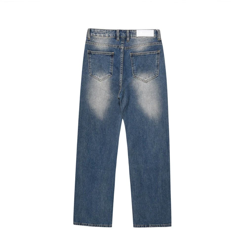 distressed faded washed baggy jeans