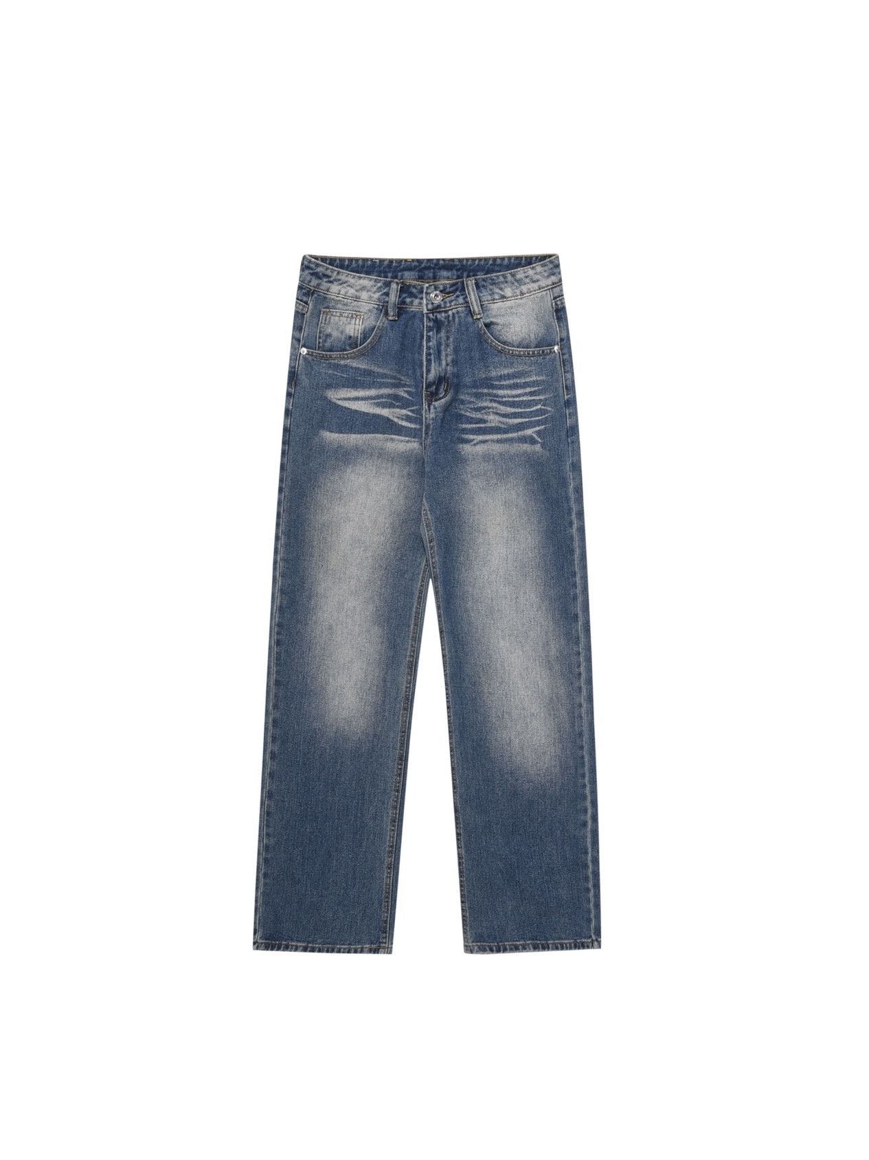 distressed faded washed baggy jeans