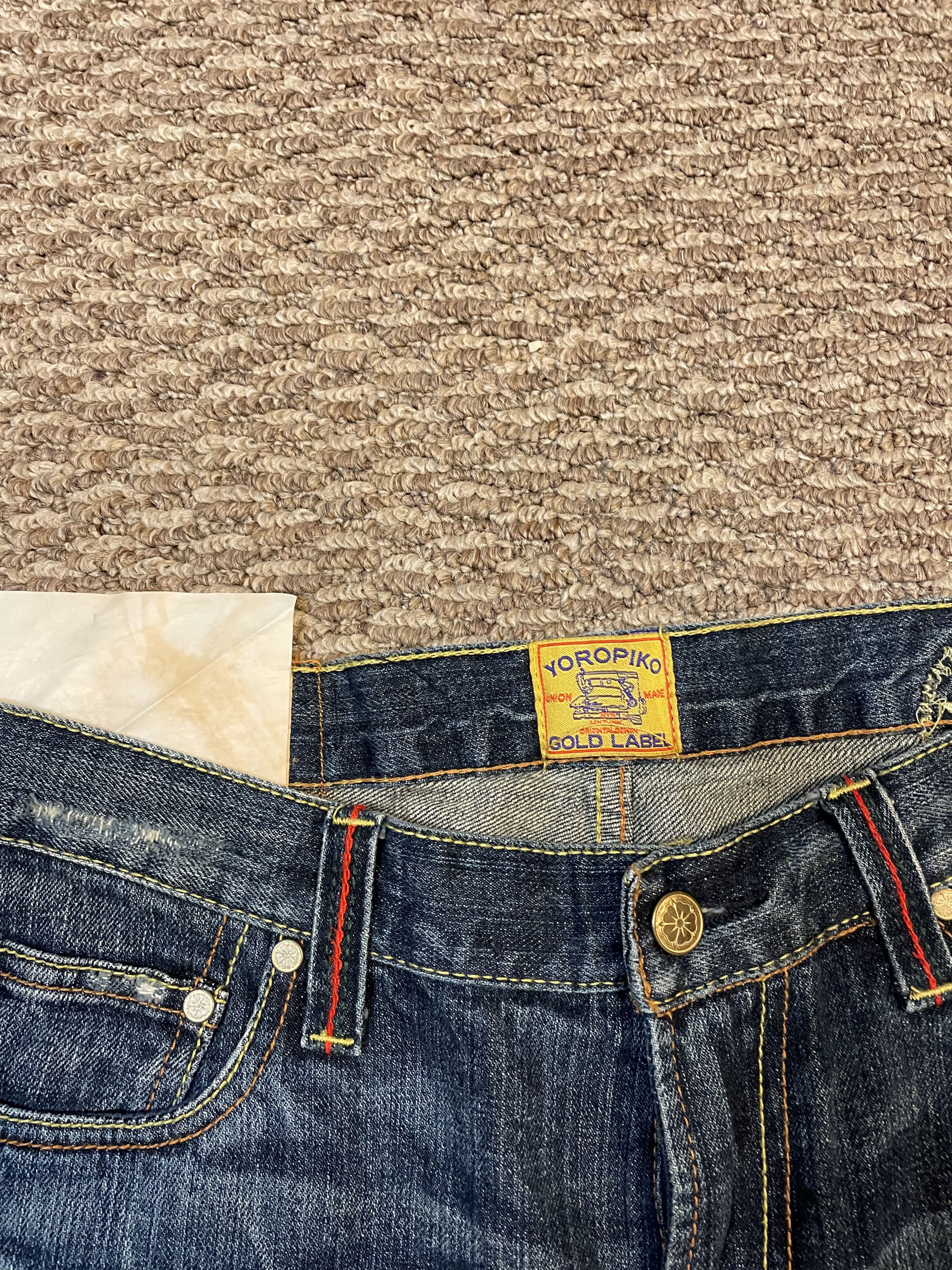 Vintage Vintage Yoropiko Gold Label Denim Patchwork Size US 34 / EU 50 - 3 Thumbnail