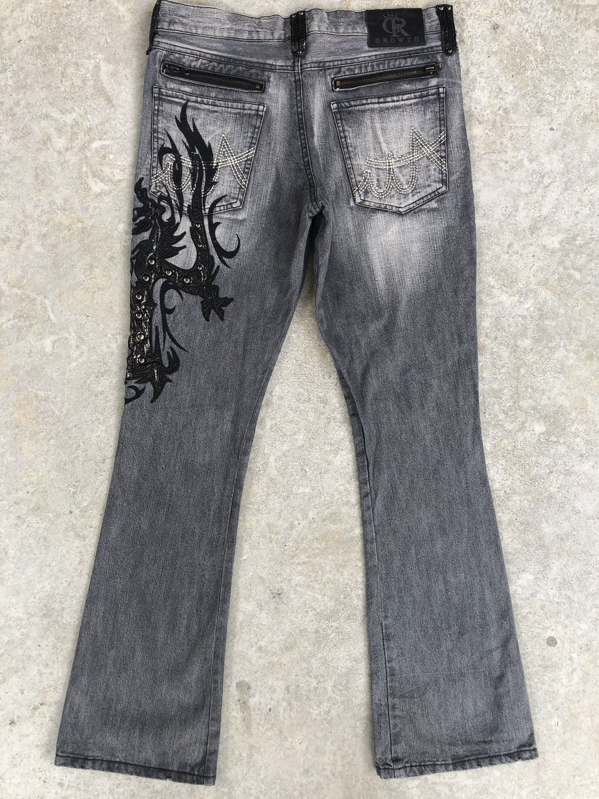 In The Attic In the attic Flared Jeans Distressed Jeans Embroidered Size US 33 - 2 Thumbnail