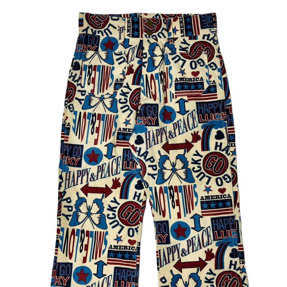 Angel Blue 90s Happy Go Lucky - Printed Butterfly Pants Size US 29 - 3 Thumbnail