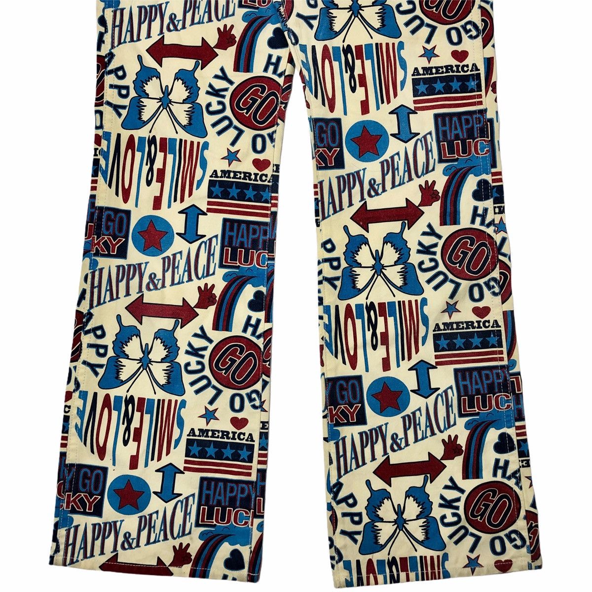 Angel Blue 90s Happy Go Lucky - Printed Butterfly Pants Size US 29 - 4 Thumbnail