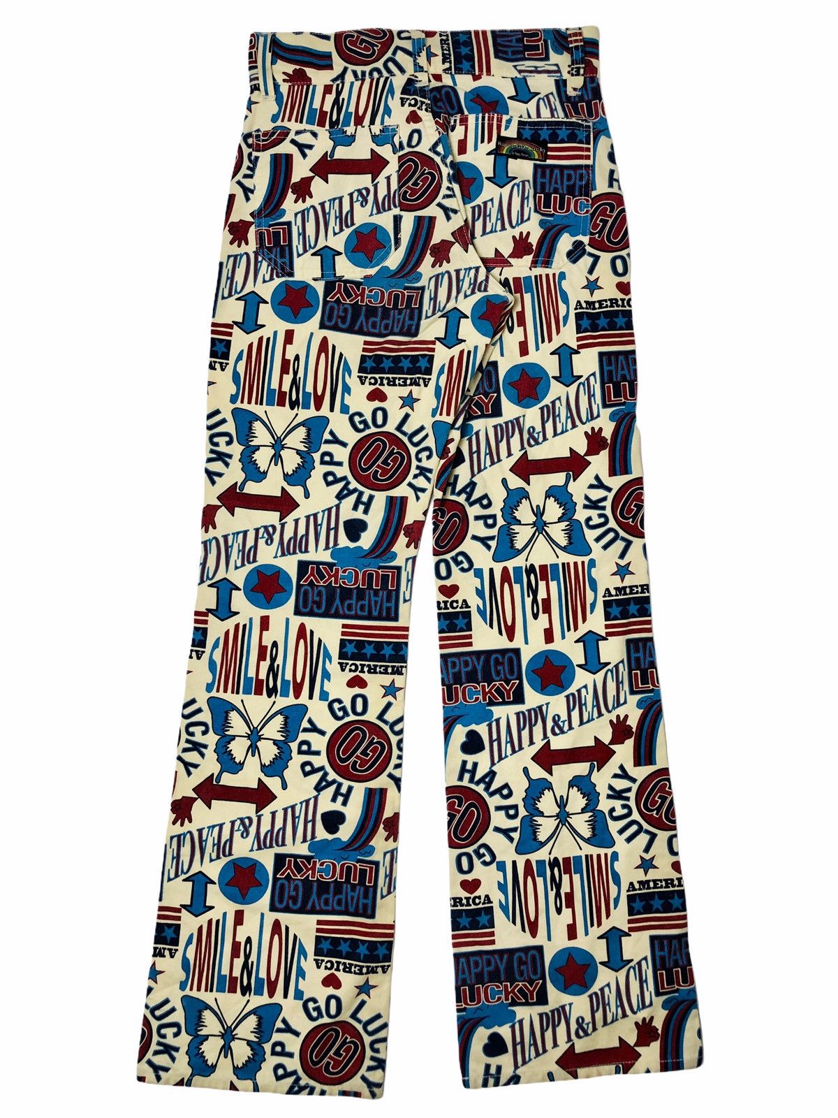 Angel Blue 90s Happy Go Lucky - Printed Butterfly Pants Size US 29 - 2 Thumbnail