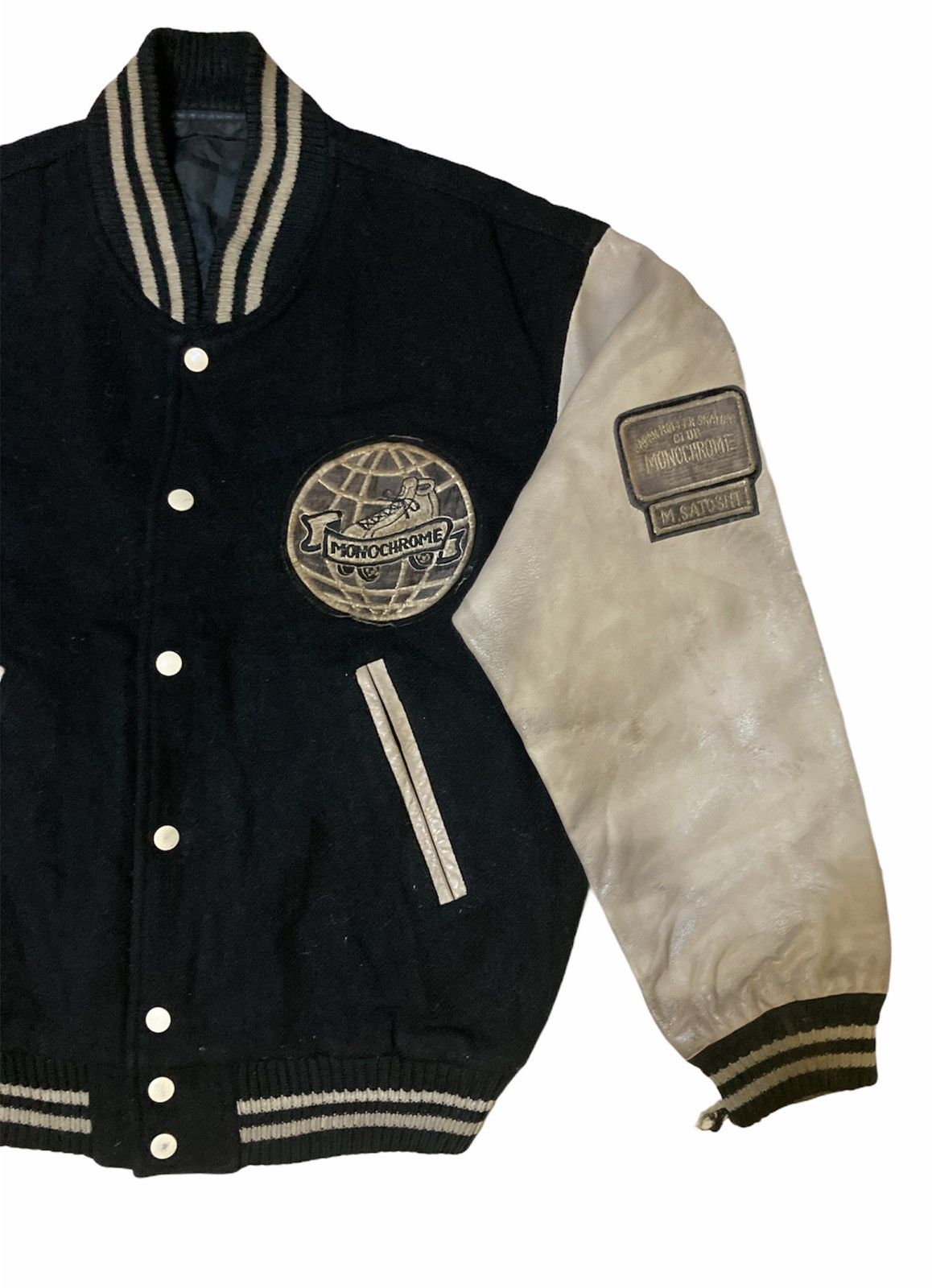 Japanese Brand × Vintage MONOCHROME JAPAN ROLLER SKATING CLUB VARSITY JACKET Size US L / EU 52-54 / 3 - 4 Thumbnail