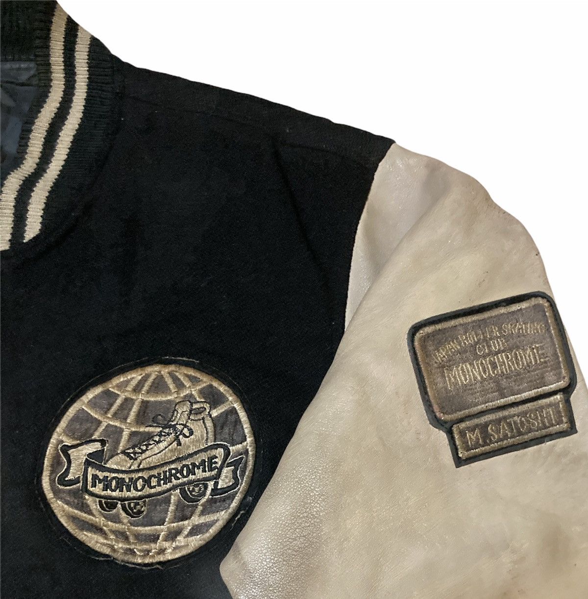 Japanese Brand × Vintage MONOCHROME JAPAN ROLLER SKATING CLUB VARSITY JACKET Size US L / EU 52-54 / 3 - 5 Thumbnail