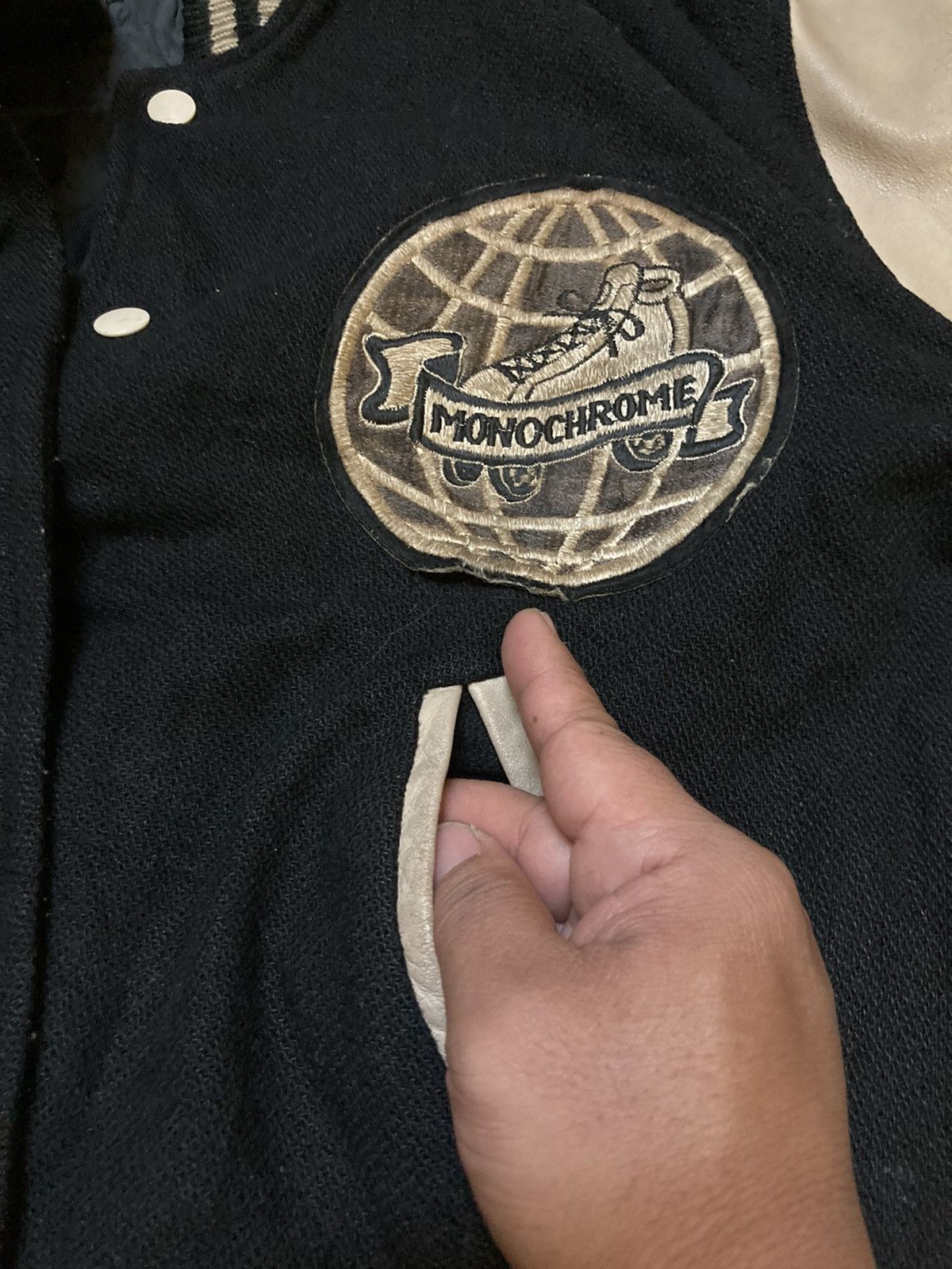 Japanese Brand × Vintage MONOCHROME JAPAN ROLLER SKATING CLUB VARSITY JACKET Size US L / EU 52-54 / 3 - 10 Thumbnail