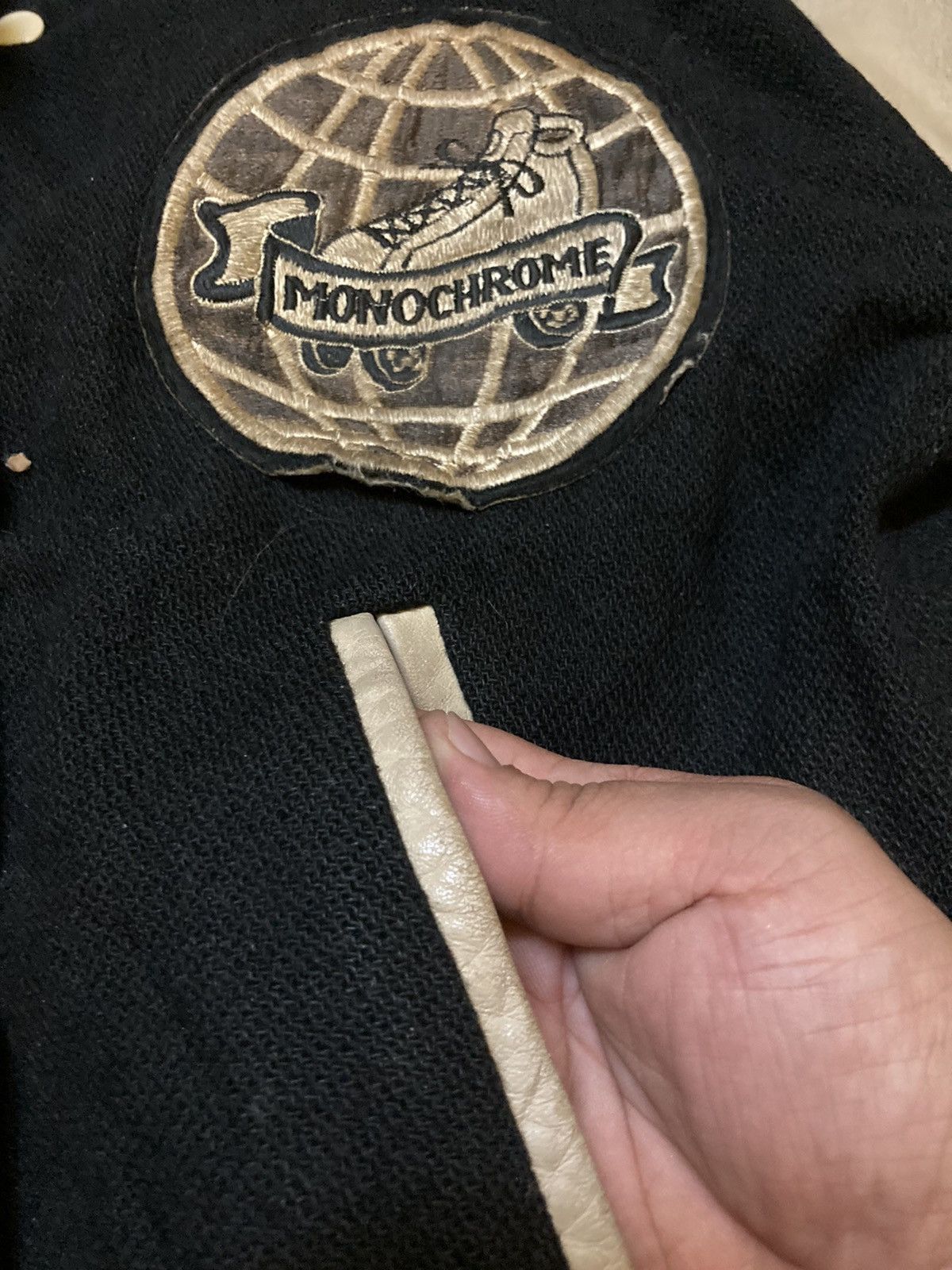Japanese Brand × Vintage MONOCHROME JAPAN ROLLER SKATING CLUB VARSITY JACKET Size US L / EU 52-54 / 3 - 9 Thumbnail